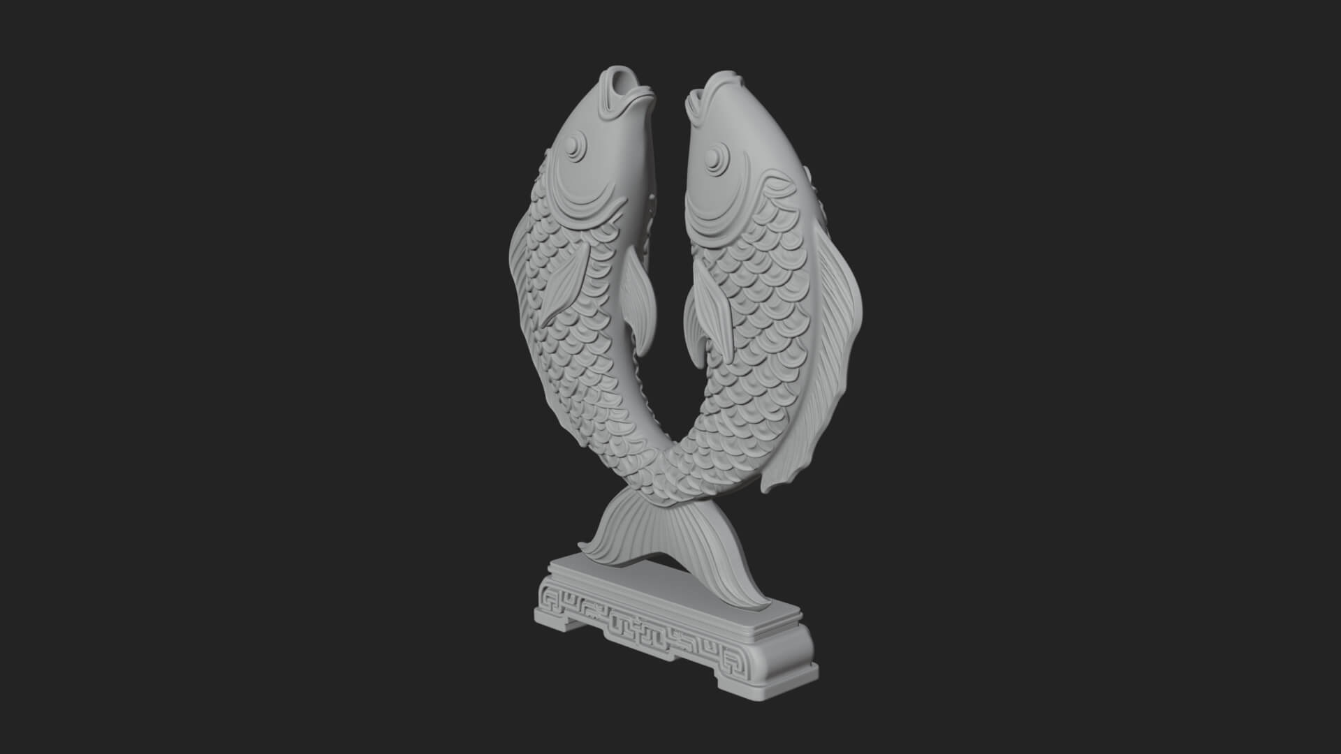 Twin Fish Arch Ornament Design 2 3D Print Model 3D Model