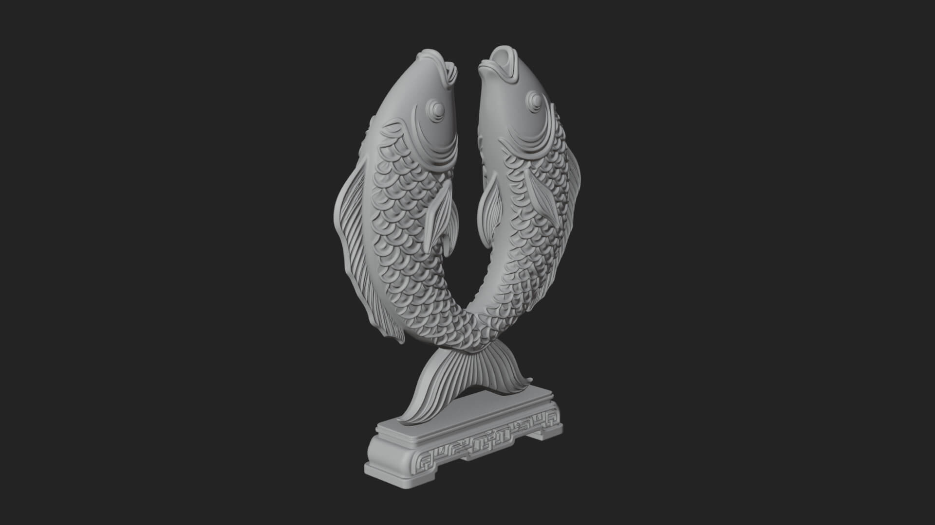 Twin Fish Arch Ornament Design 2 3D Print Model 3D Model