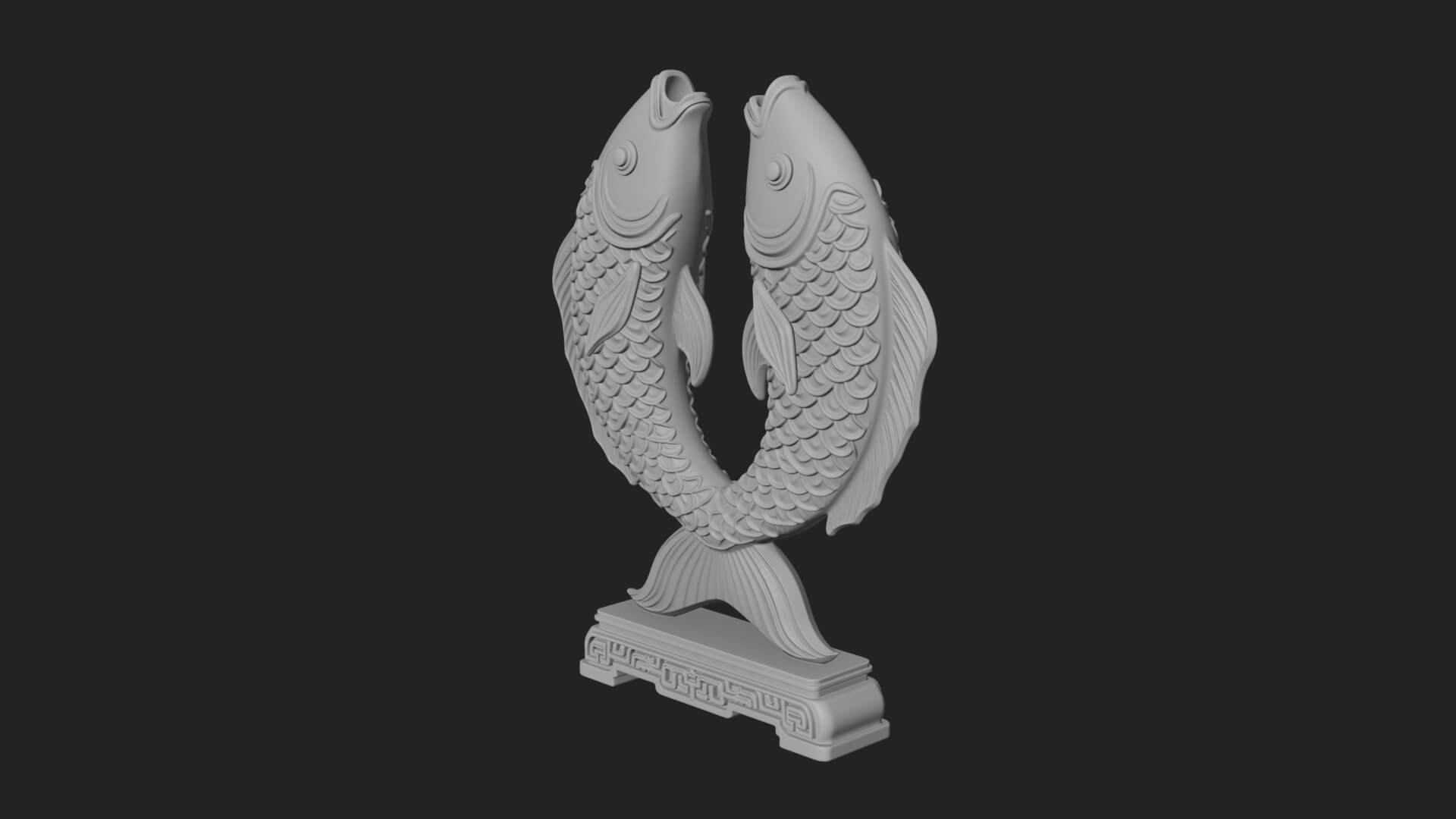 Twin Fish Arch Ornament Design 2 3D Print Model 3D Model