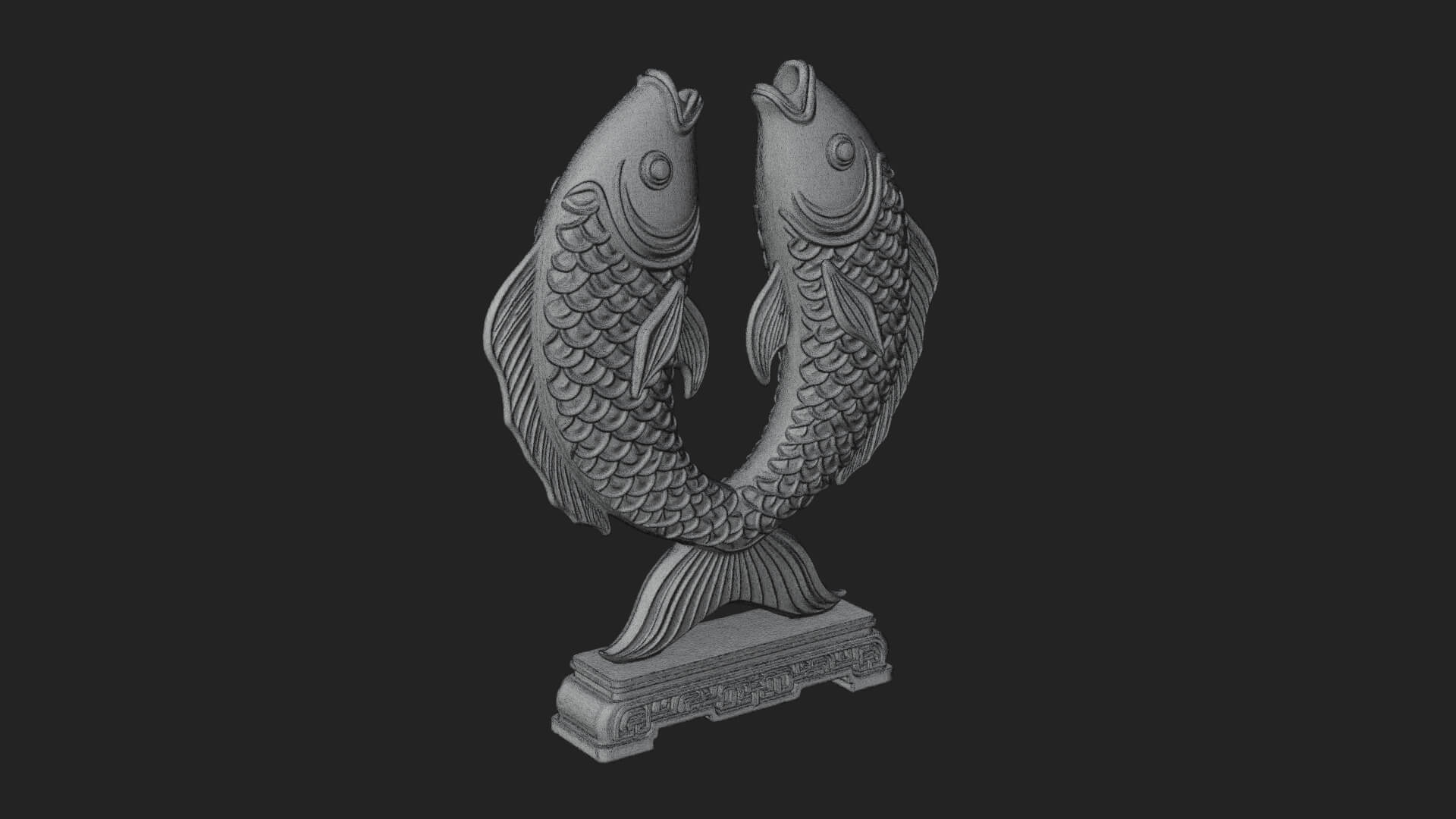 Twin Fish Arch Ornament Design 2 3D Print Model 3D Model