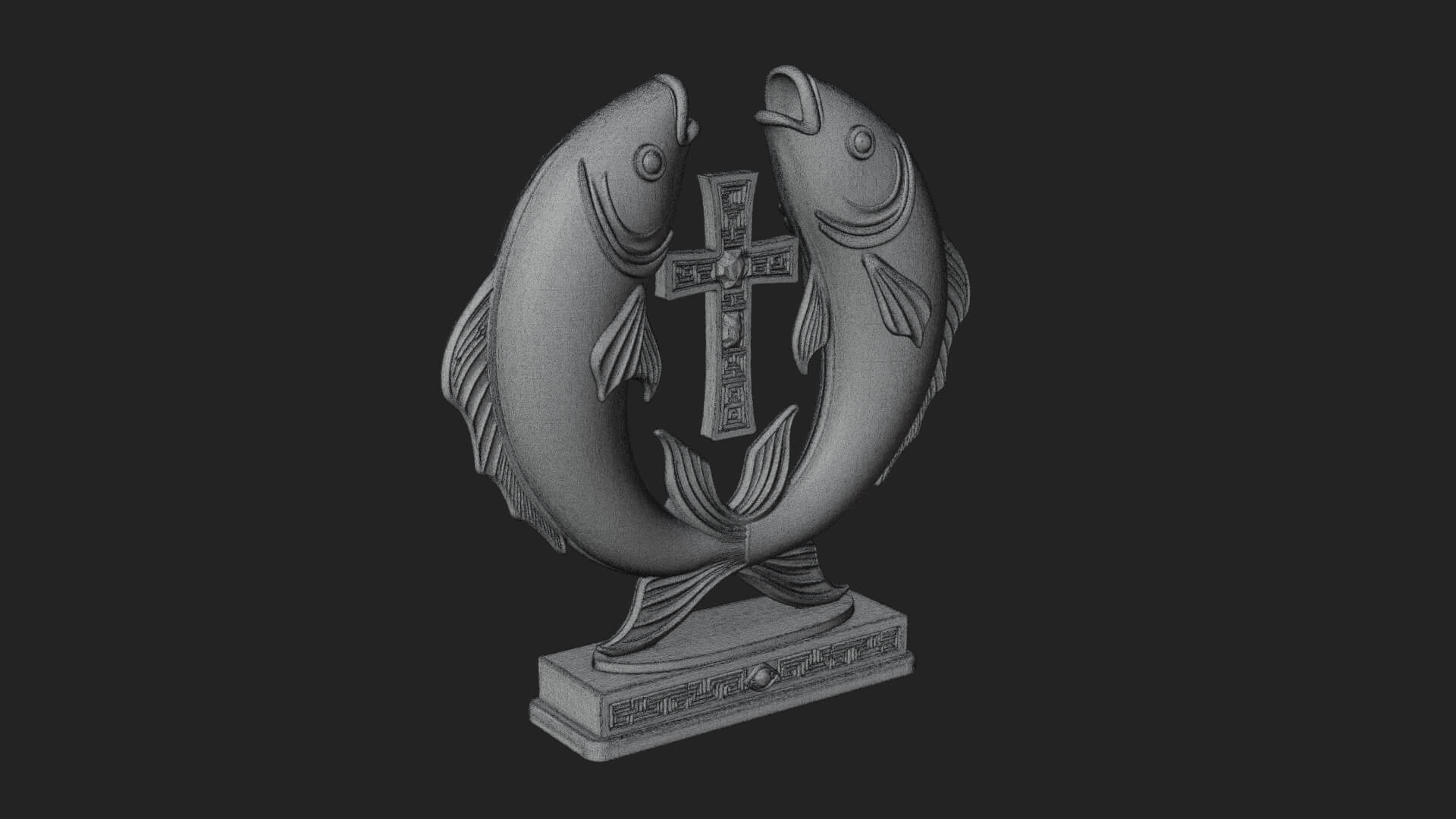 Twin Fish Arch Ornament Design 3 3D Print Model 3D Model