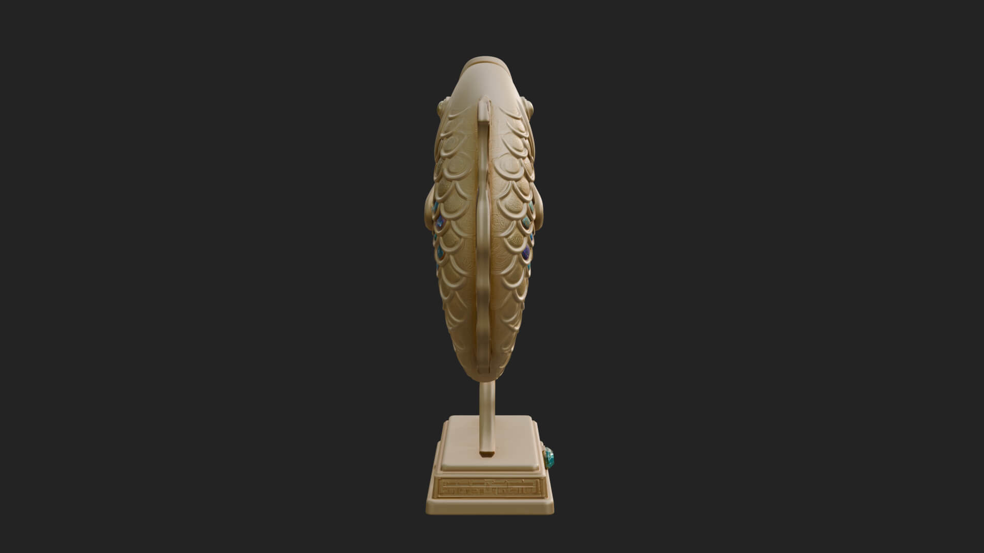 Twin Fish Arch Ornament Design 4 3D Print Model 3D Model