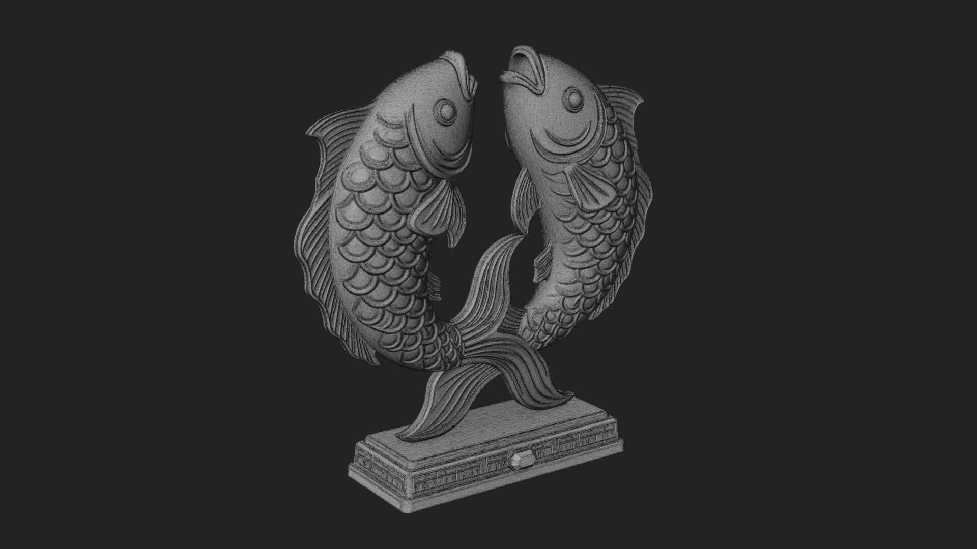 Twin Fish Arch Ornament Design 4 3D Print Model 3D Model