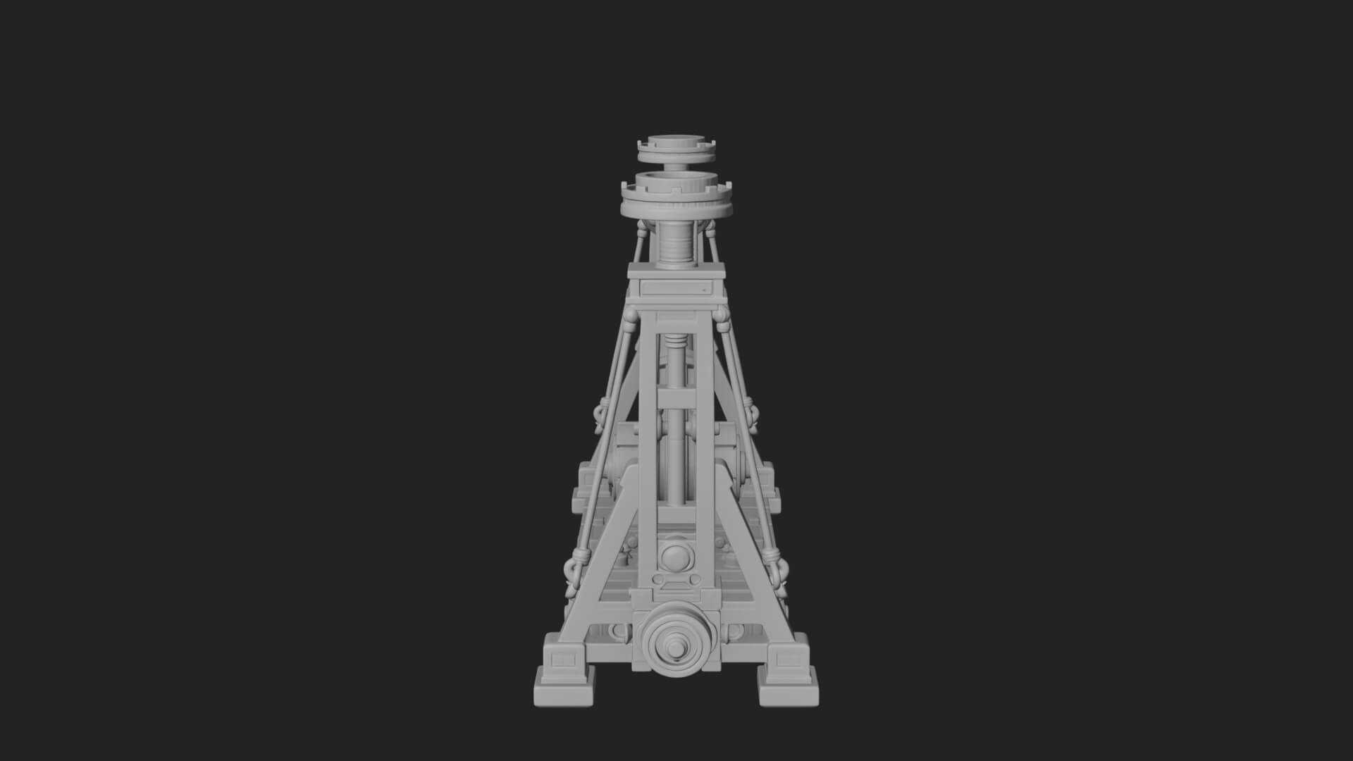 Twin Post Torsion Catapult Model Design 1 3D Print Model 3D Model