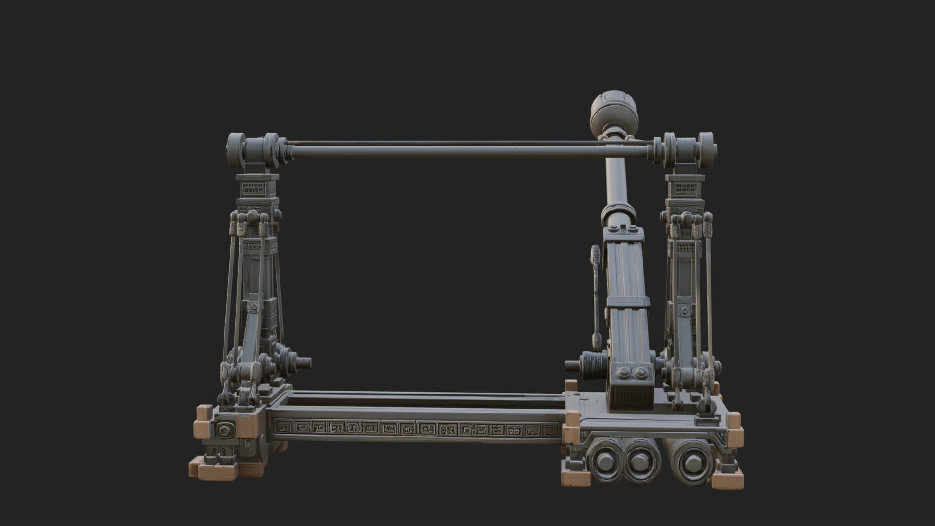 Twin Post Torsion Catapult Model Design 2 3D Print Model 3D Model