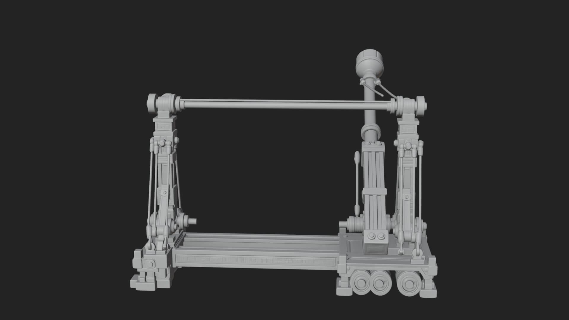 Twin Post Torsion Catapult Model Design 2 3D Print Model 3D Model