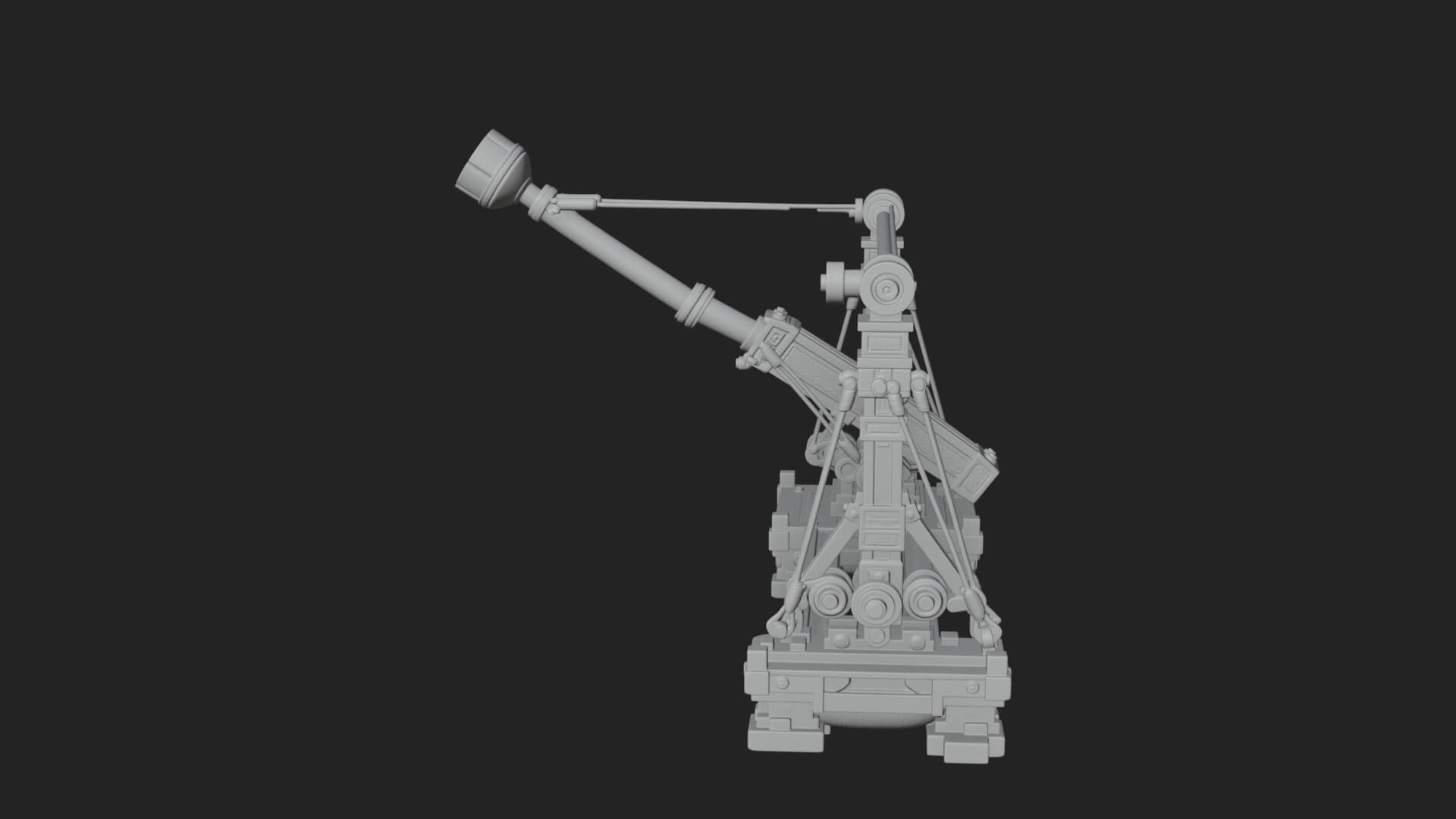Twin Post Torsion Catapult Model Design 2 3D Print Model 3D Model