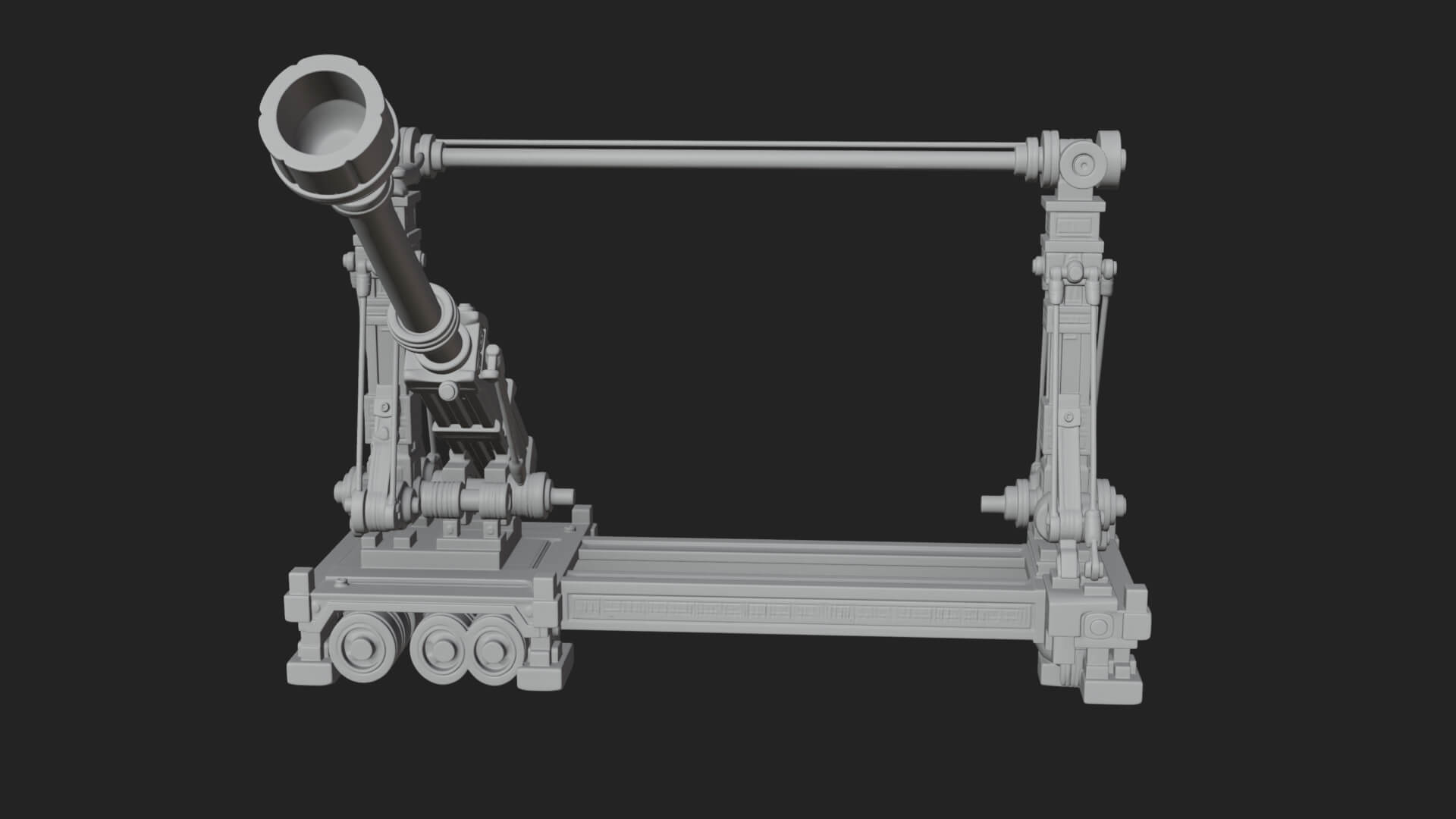 Twin Post Torsion Catapult Model Design 2 3D Print Model 3D Model