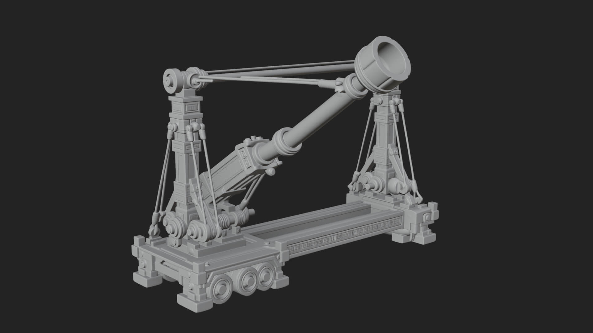 Twin Post Torsion Catapult Model Design 2 3D Print Model 3D Model