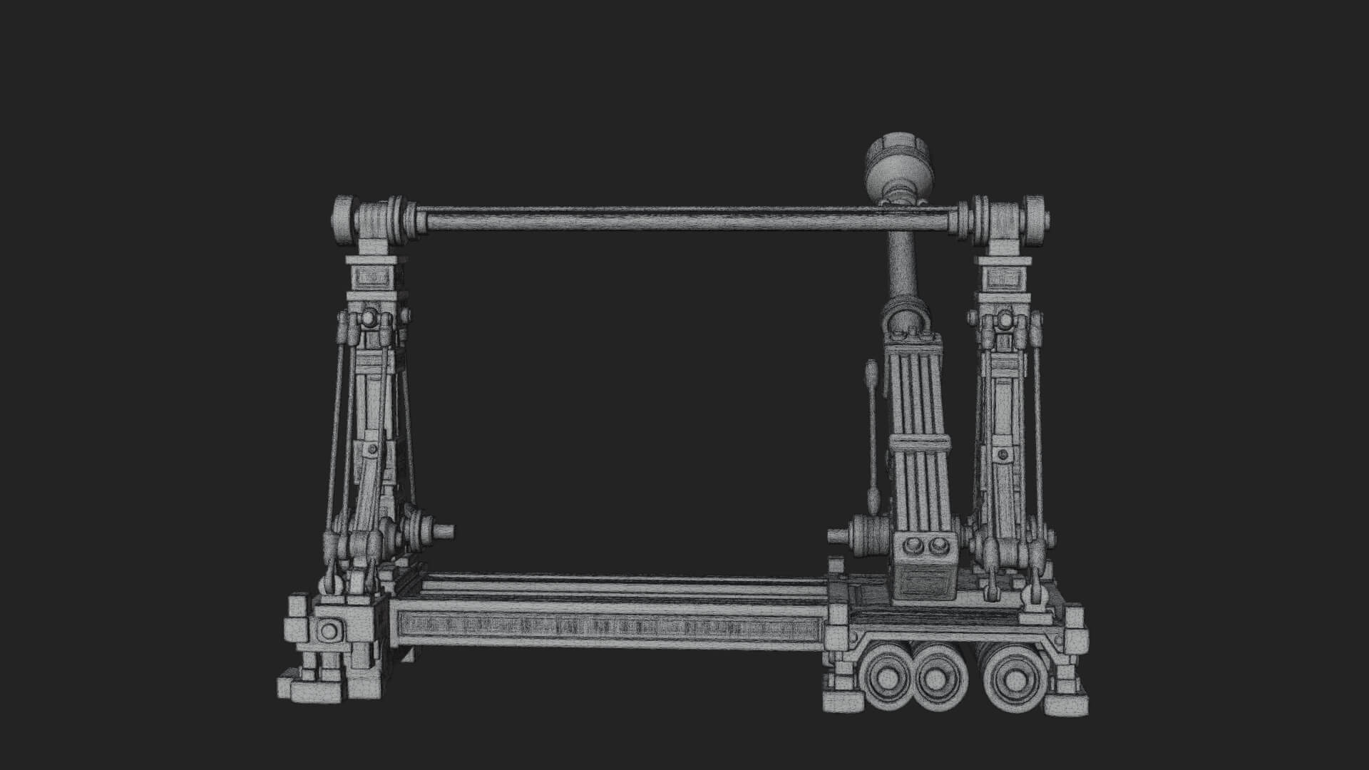 Twin Post Torsion Catapult Model Design 2 3D Print Model 3D Model