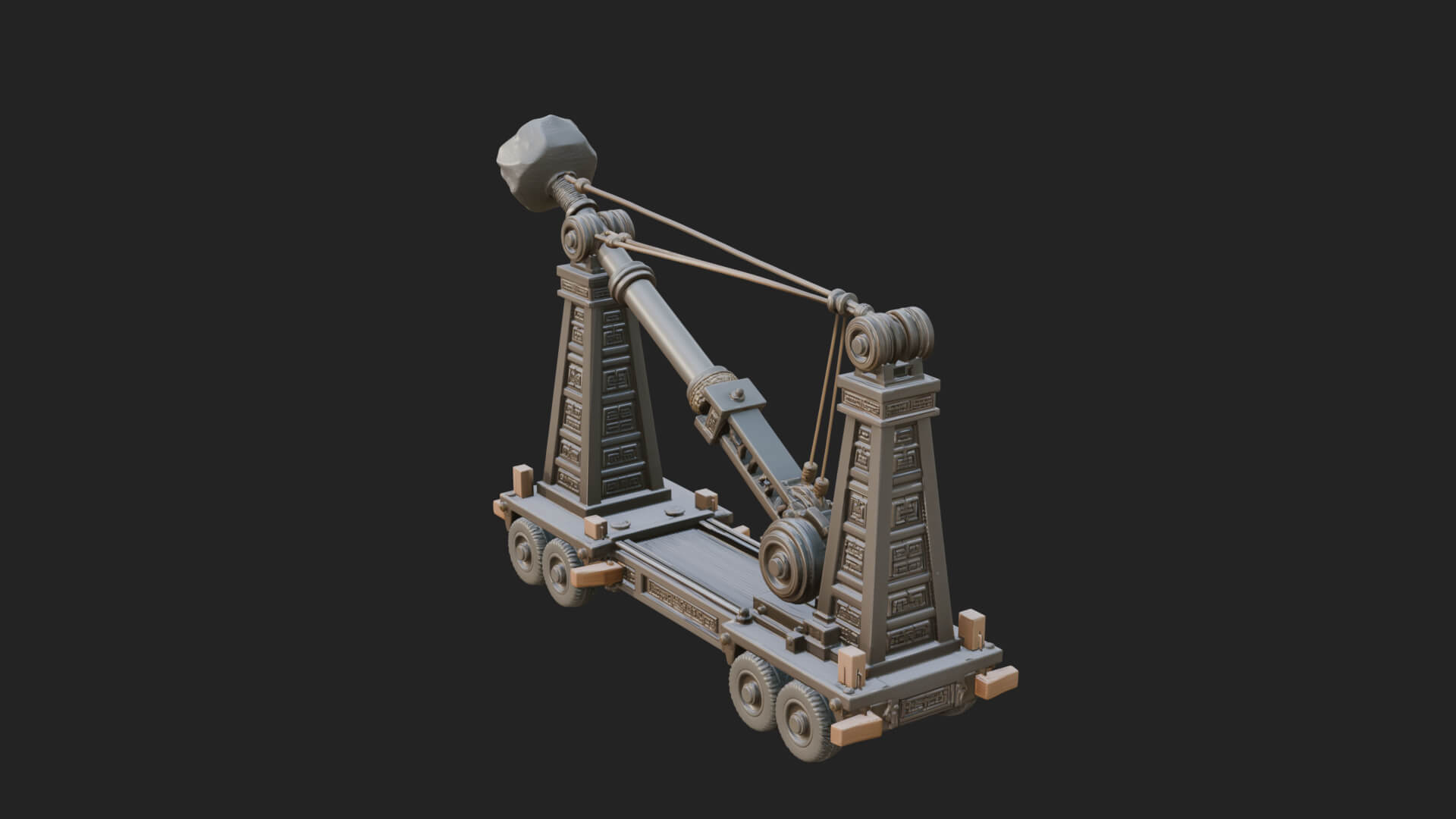 Twin Post Torsion Catapult Model Design 3 3D Print Model 3D Model