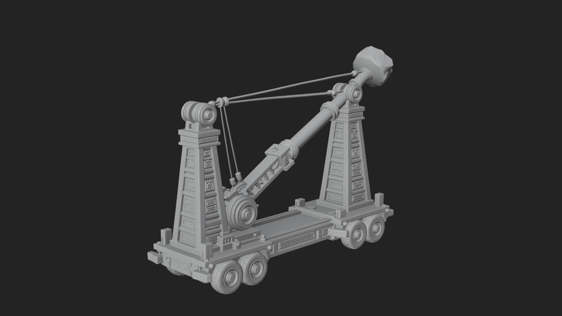 Twin Post Torsion Catapult Model Design 3 3D Print Model 3D Model