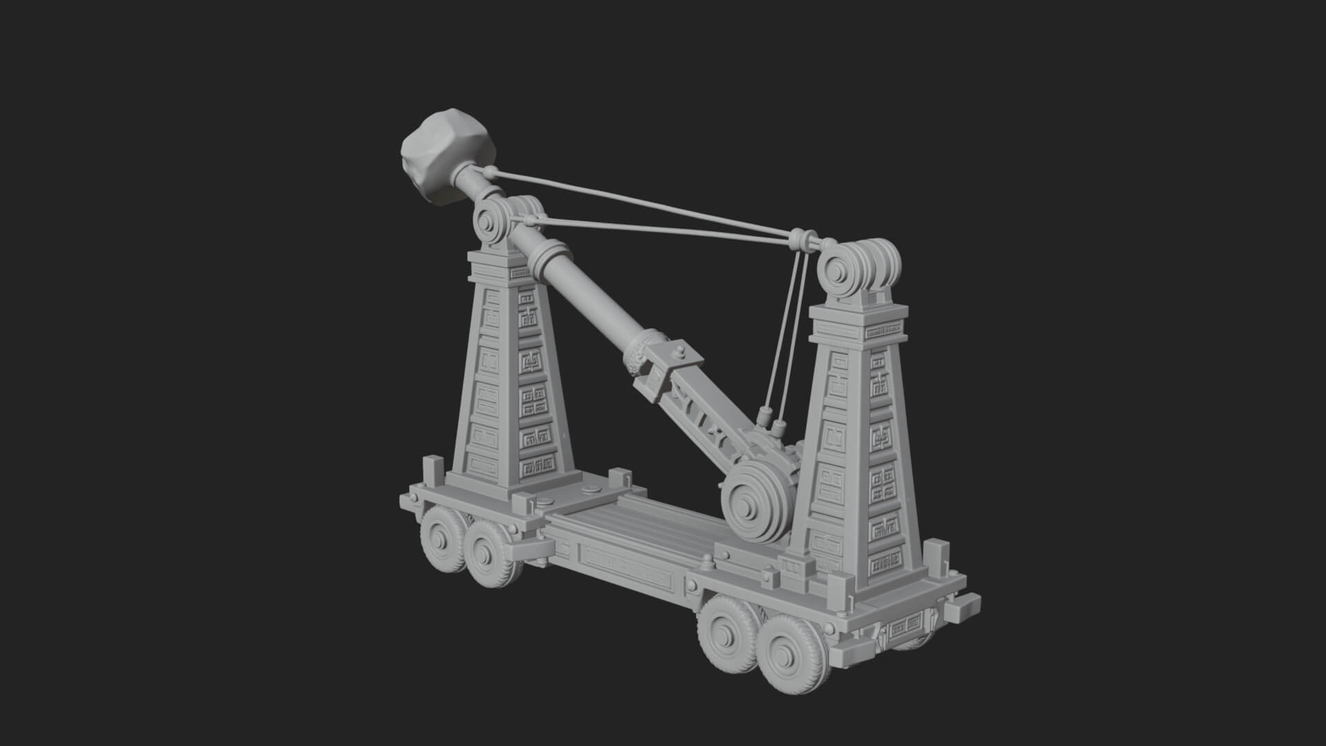 Twin Post Torsion Catapult Model Design 3 3D Print Model 3D Model