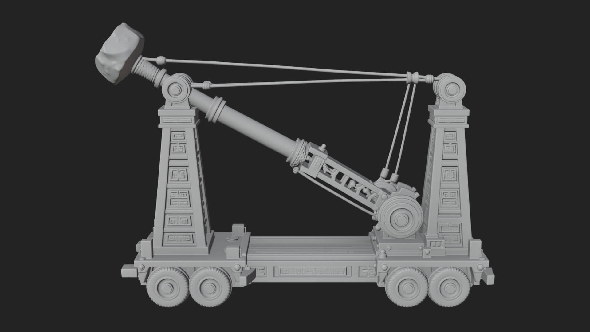 Twin Post Torsion Catapult Model Design 3 3D Print Model 3D Model