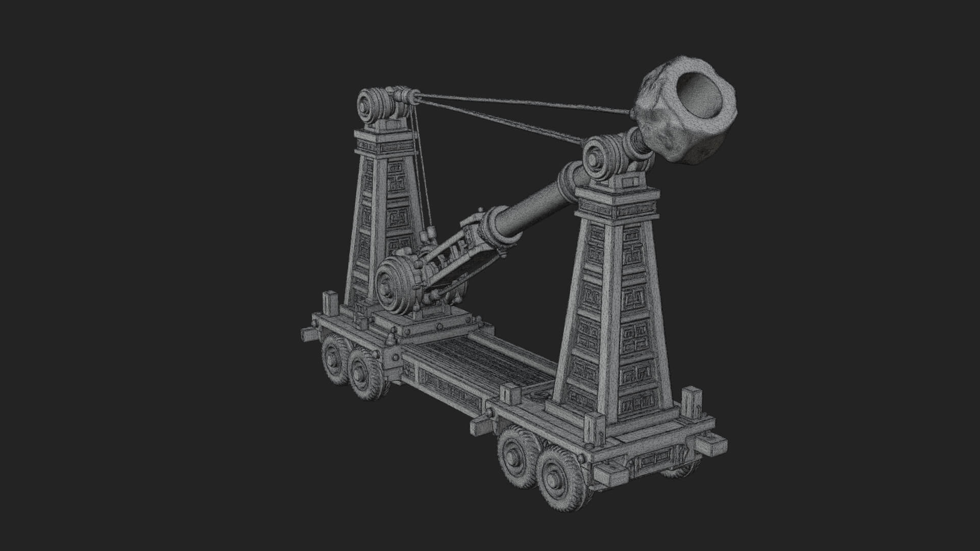 Twin Post Torsion Catapult Model Design 3 3D Print Model 3D Model