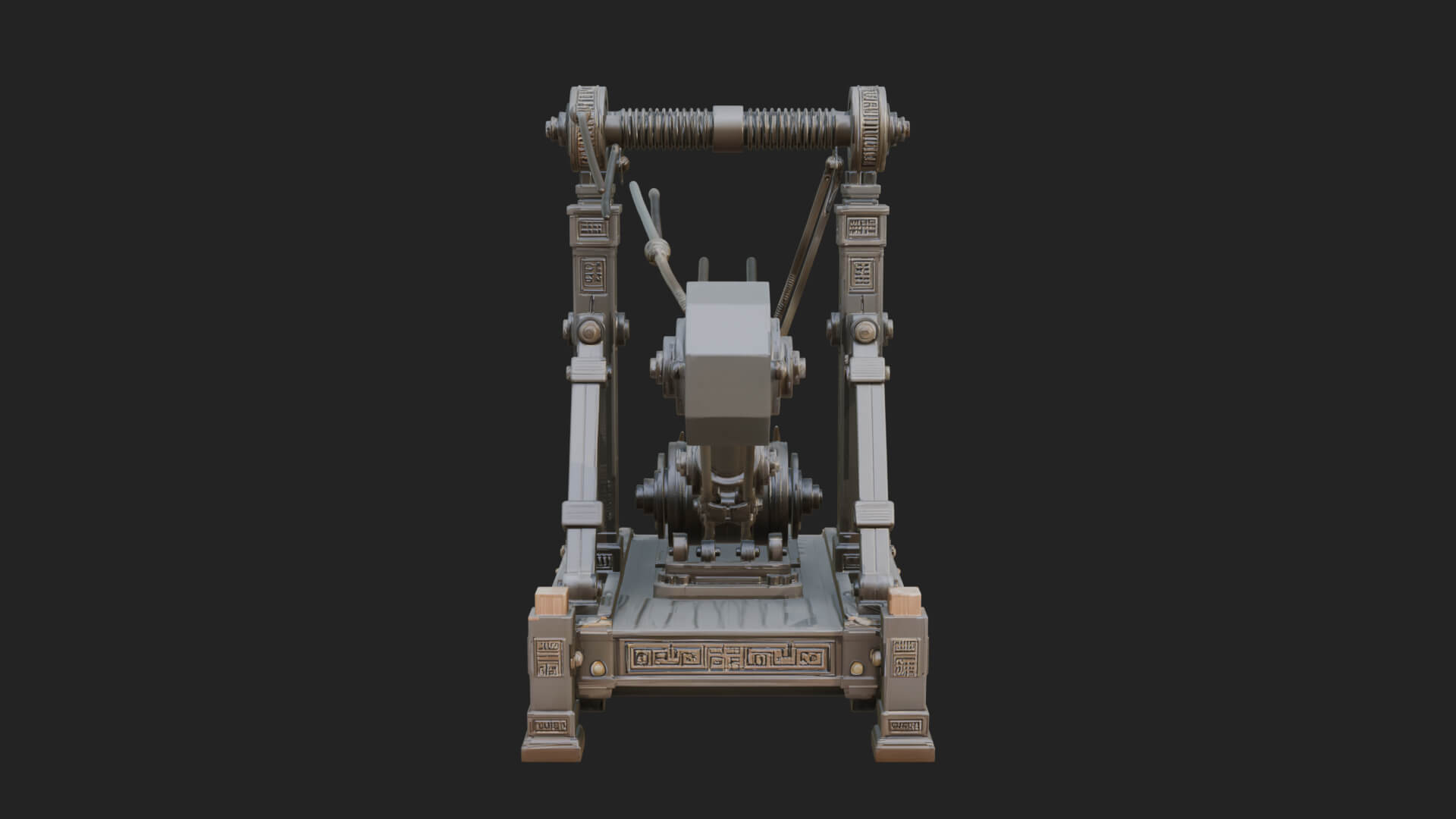 Twin Post Torsion Catapult Model Design 4 3D Print Model 3D Model
