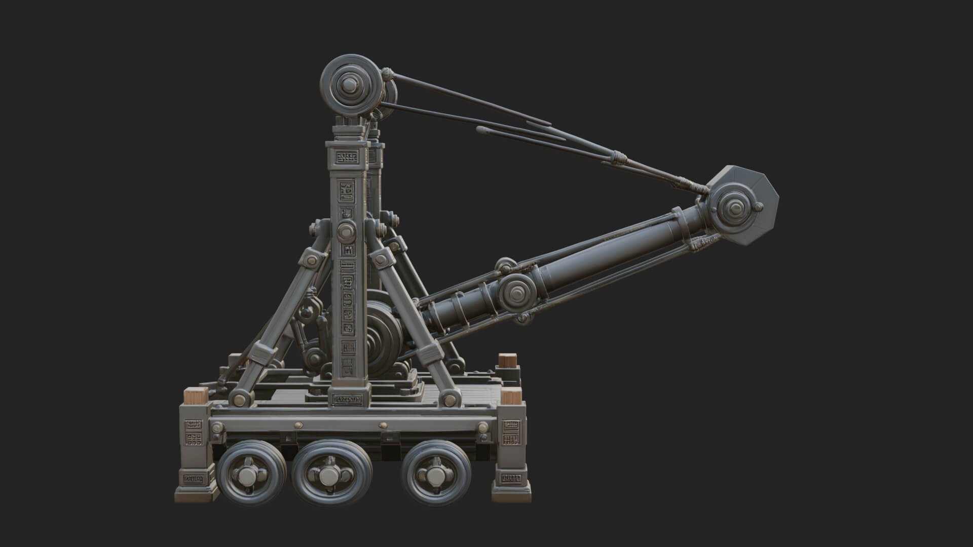 Twin Post Torsion Catapult Model Design 4 3D Print Model 3D Model