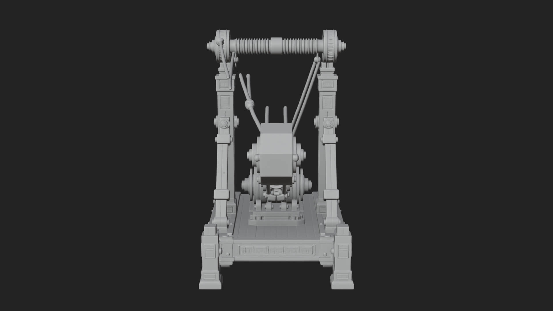 Twin Post Torsion Catapult Model Design 4 3D Print Model 3D Model
