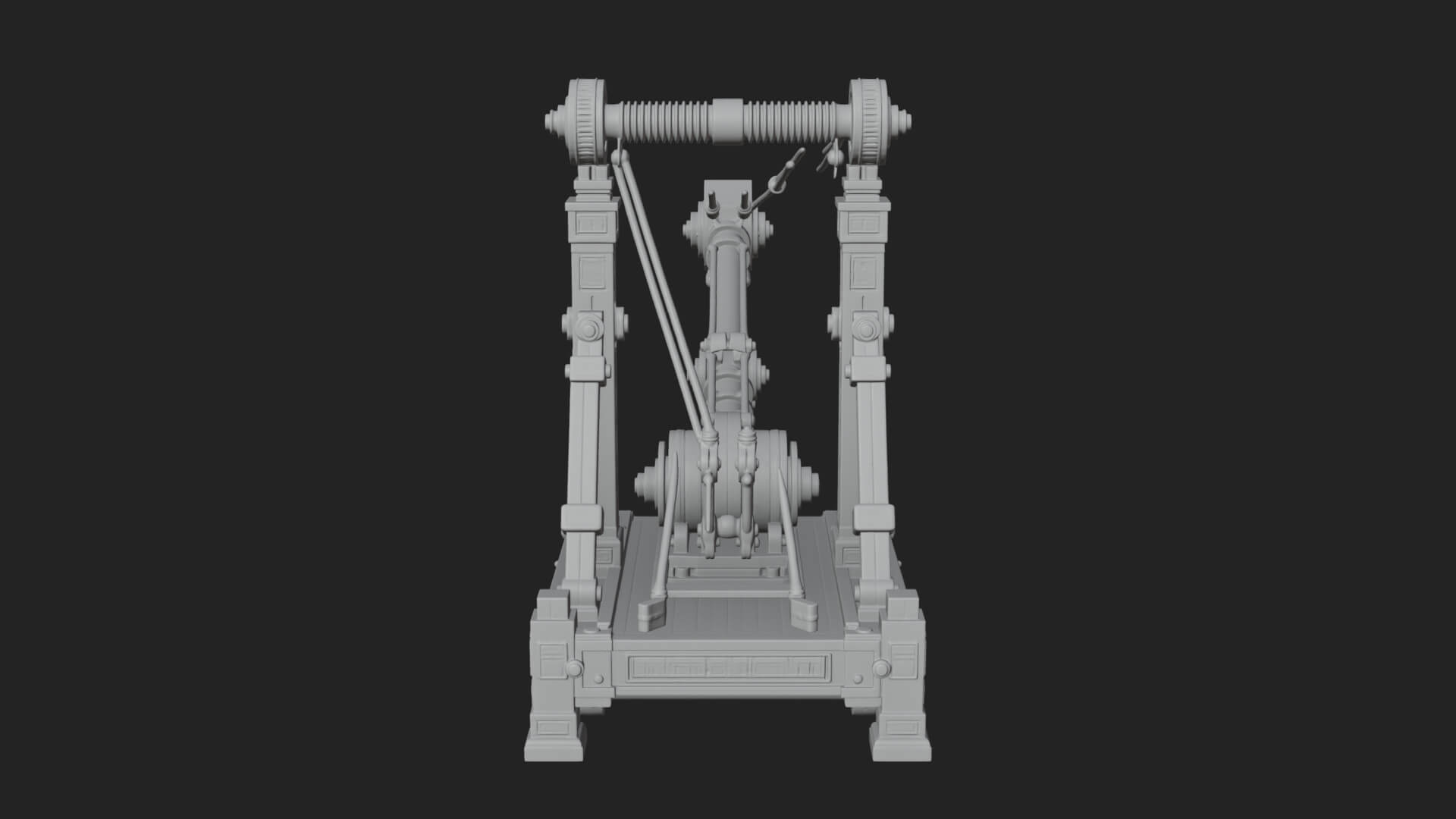 Twin Post Torsion Catapult Model Design 4 3D Print Model 3D Model
