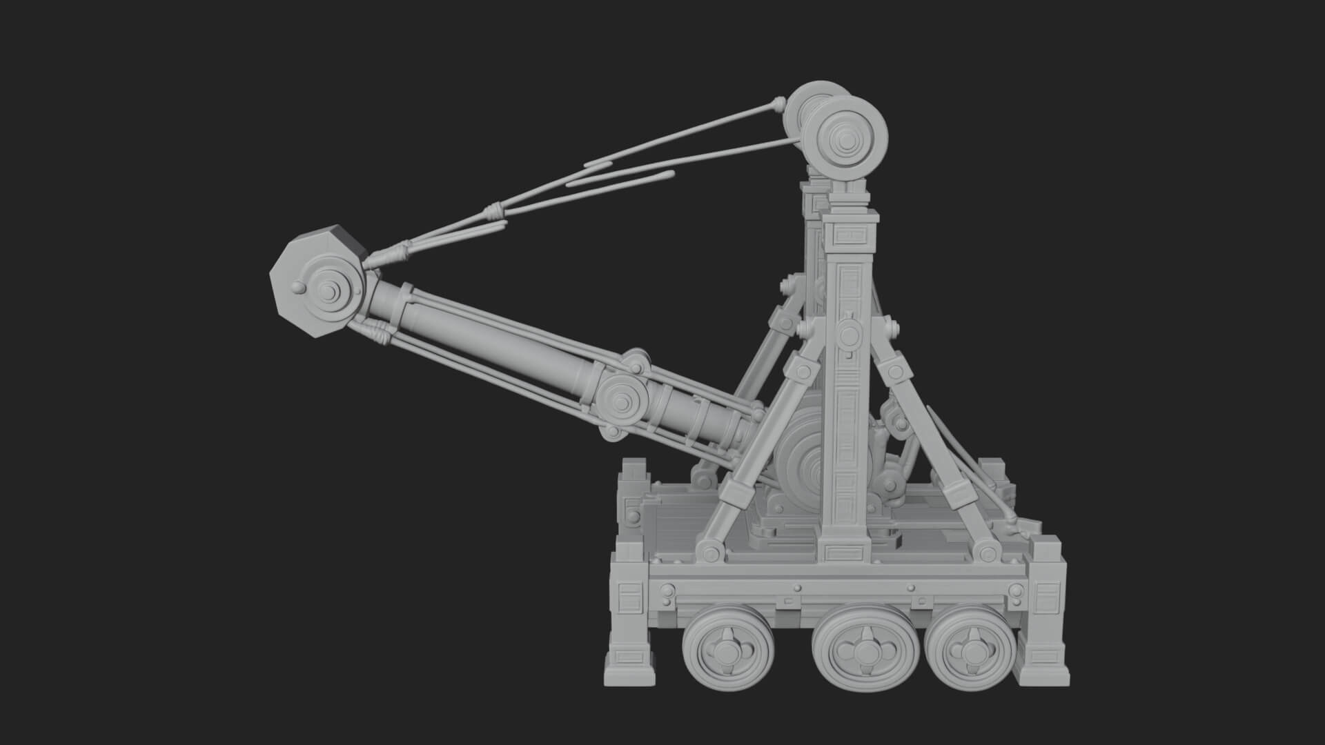 Twin Post Torsion Catapult Model Design 4 3D Print Model 3D Model