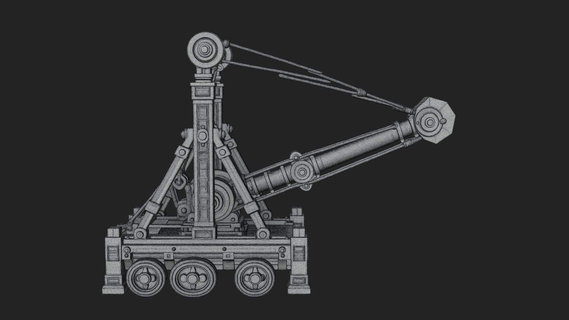 Twin Post Torsion Catapult Model Design 4 3D Print Model 3D Model