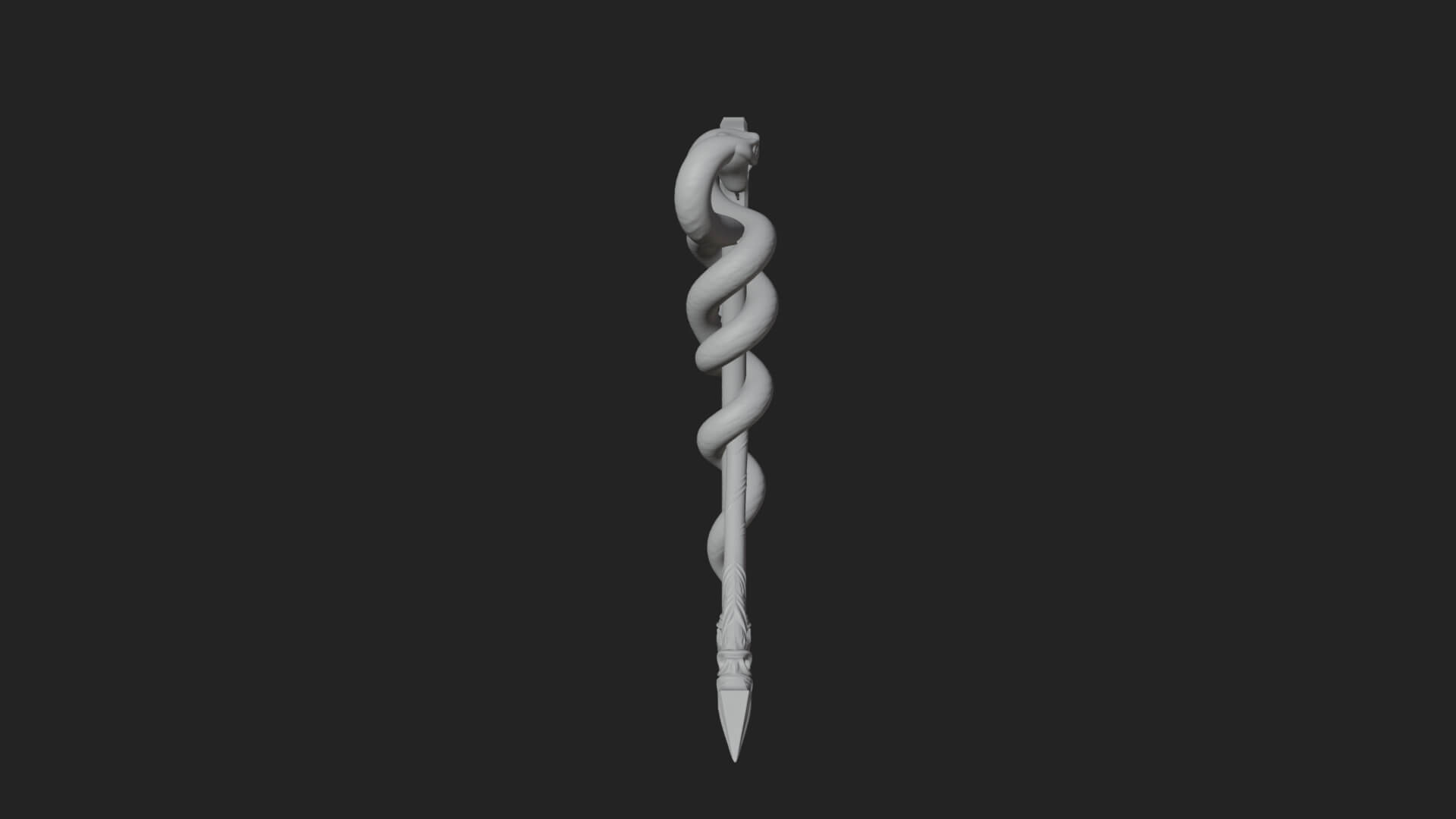 Twin Serpent Staff Pair Model Design 1 3D Print Model 3D Model