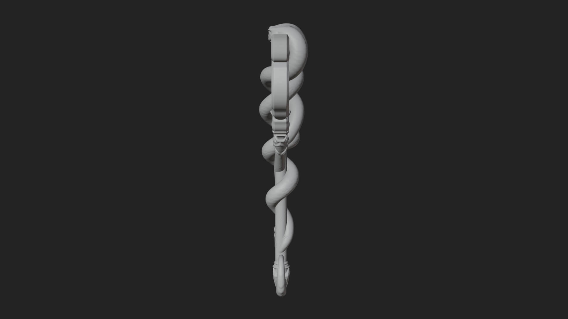 Twin Serpent Staff Pair Model Design 1 3D Print Model 3D Model
