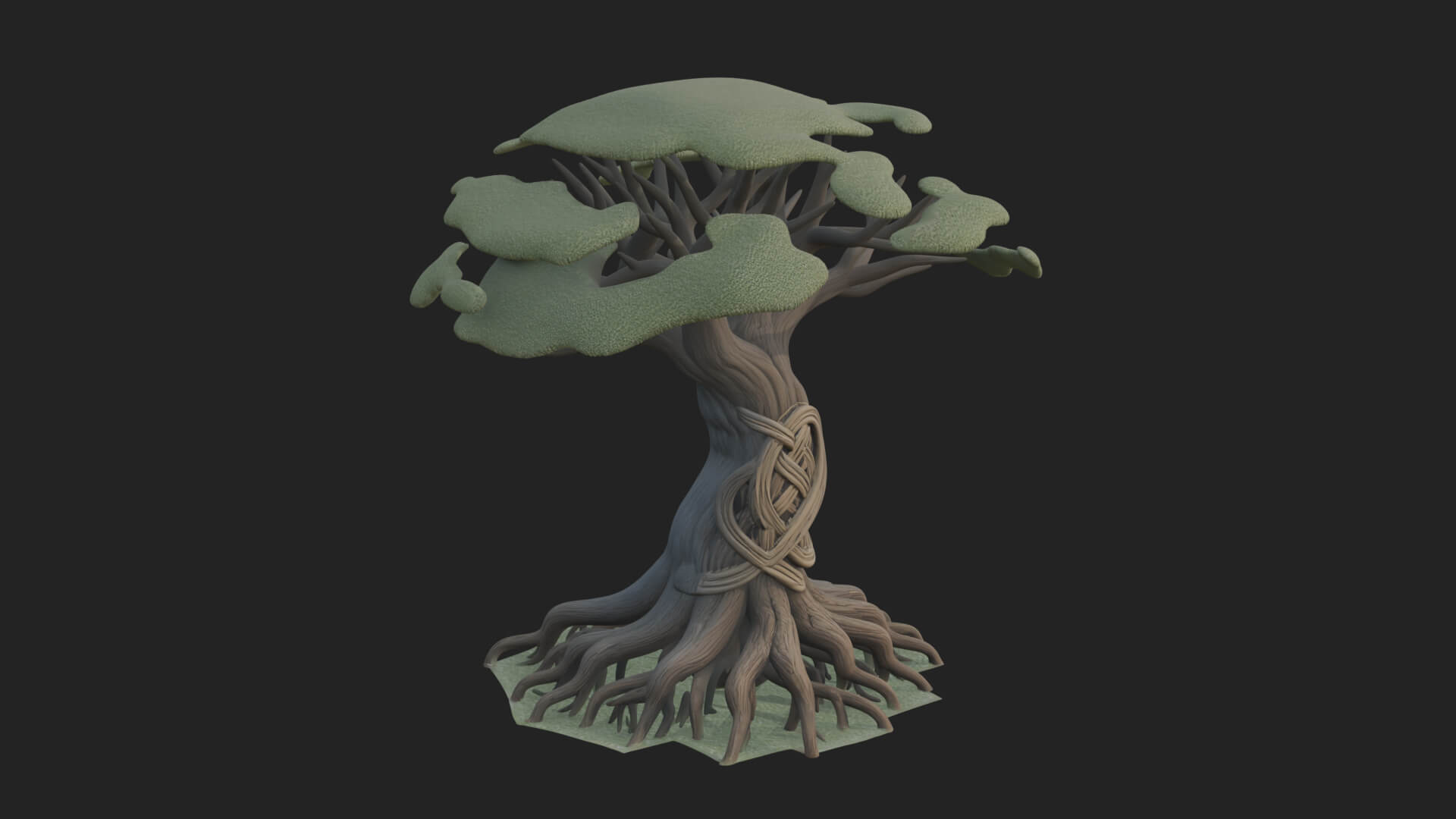 Twisted Root Canopy Tree Model Design 1 3D Print Model 3D Model