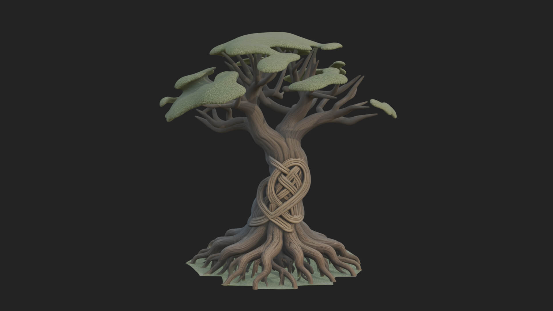 Twisted Root Canopy Tree Model Design 1 3D Print Model 3D Model