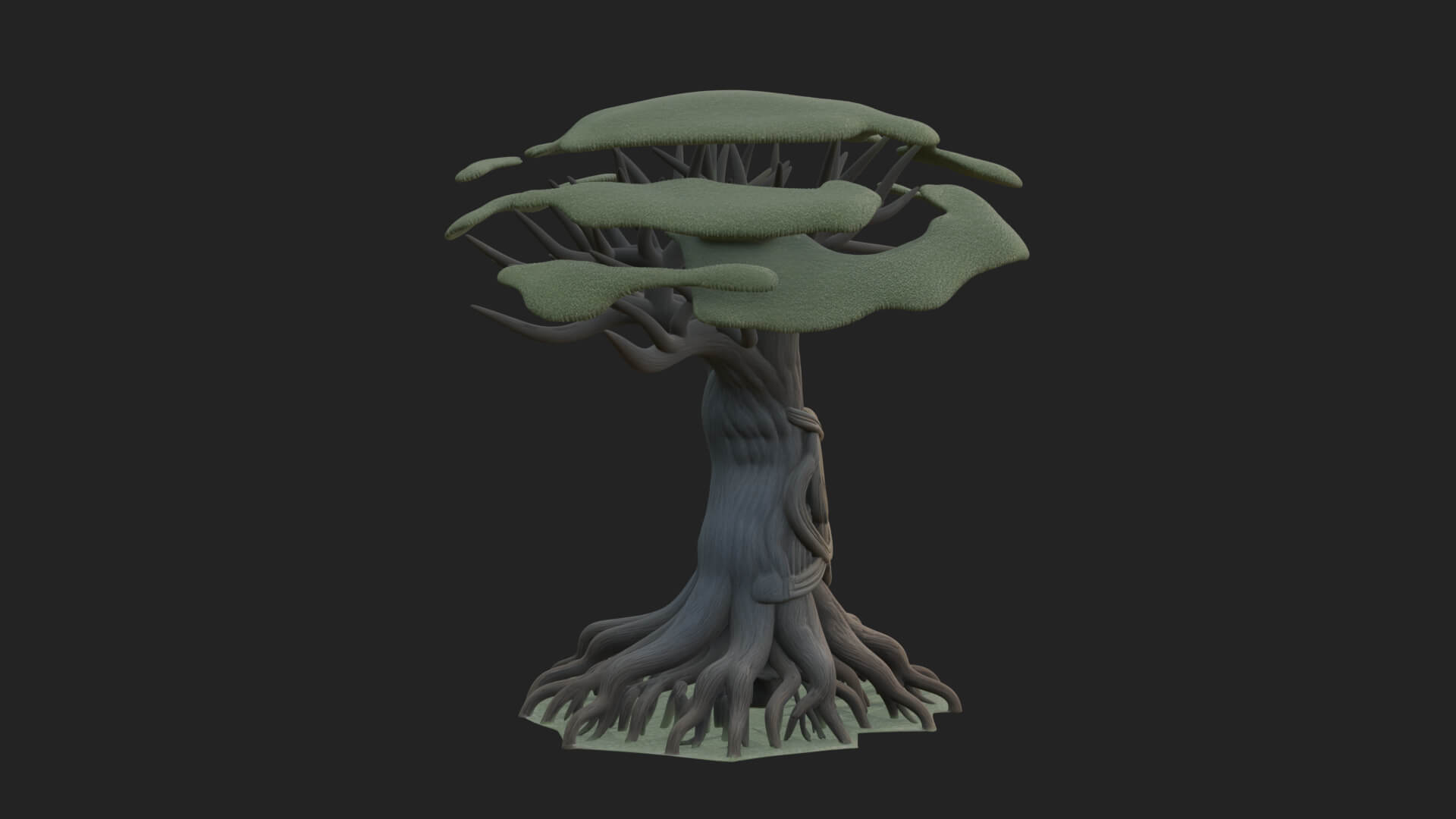 Twisted Root Canopy Tree Model Design 1 3D Print Model 3D Model