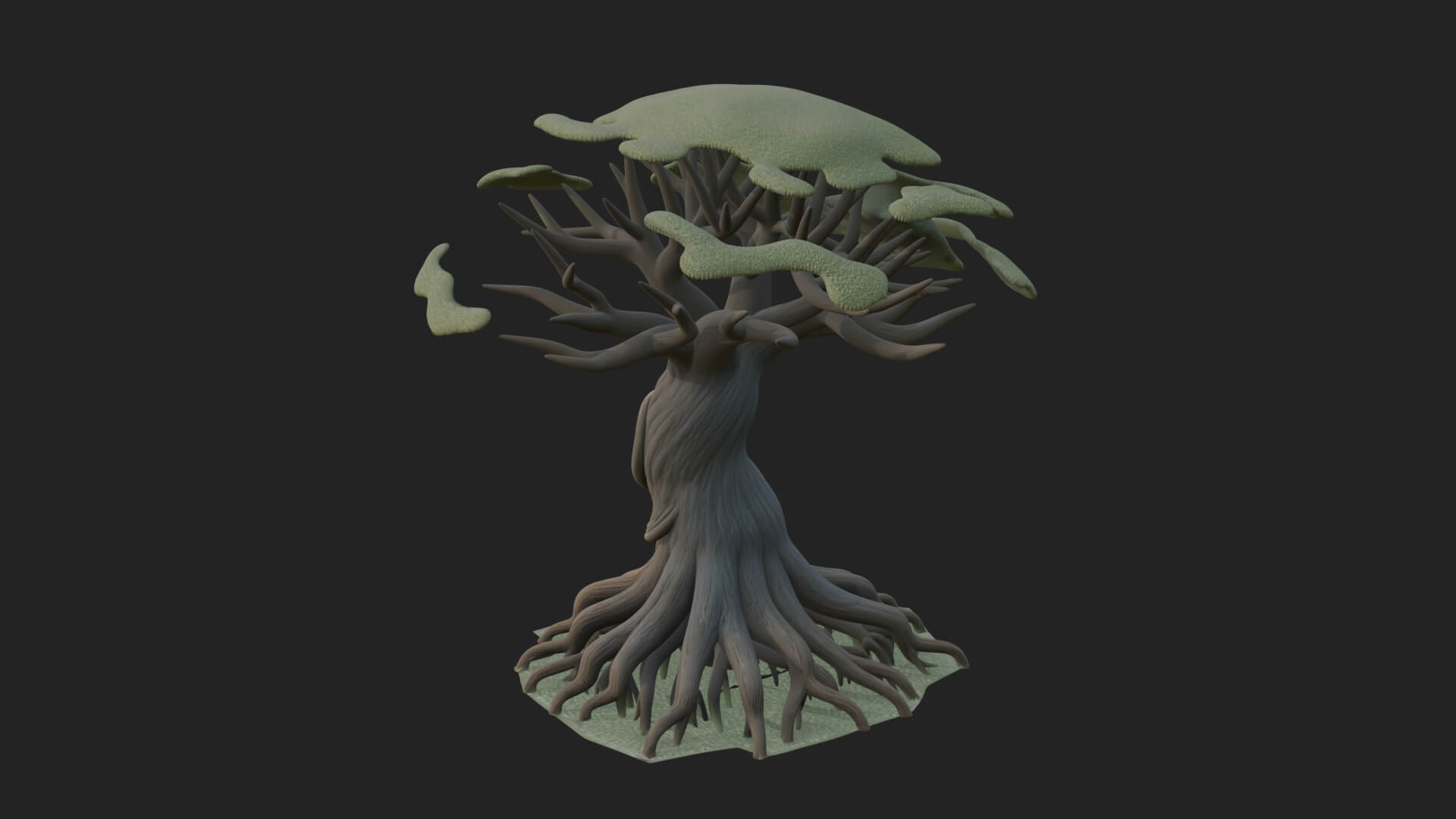 Twisted Root Canopy Tree Model Design 1 3D Print Model 3D Model
