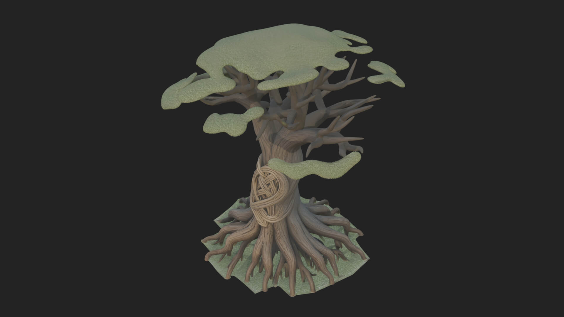 Twisted Root Canopy Tree Model Design 1 3D Print Model 3D Model