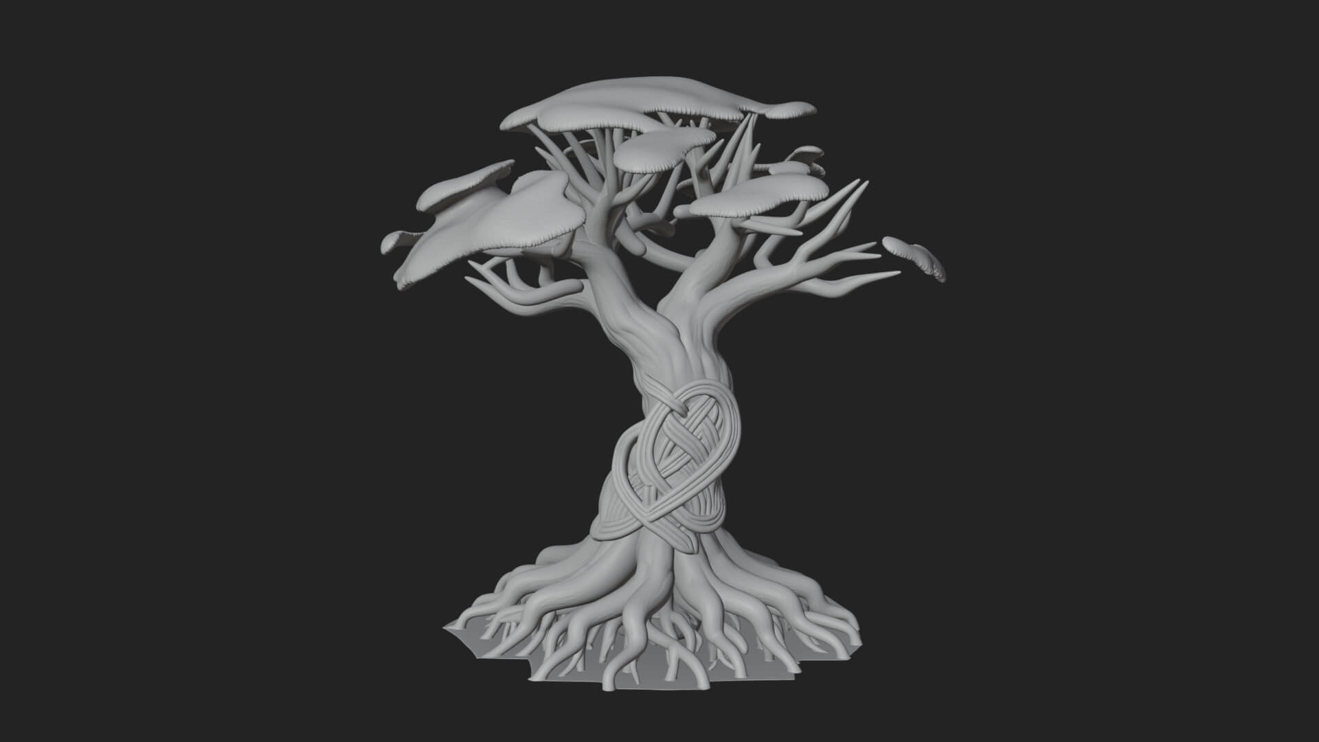 Twisted Root Canopy Tree Model Design 1 3D Print Model 3D Model