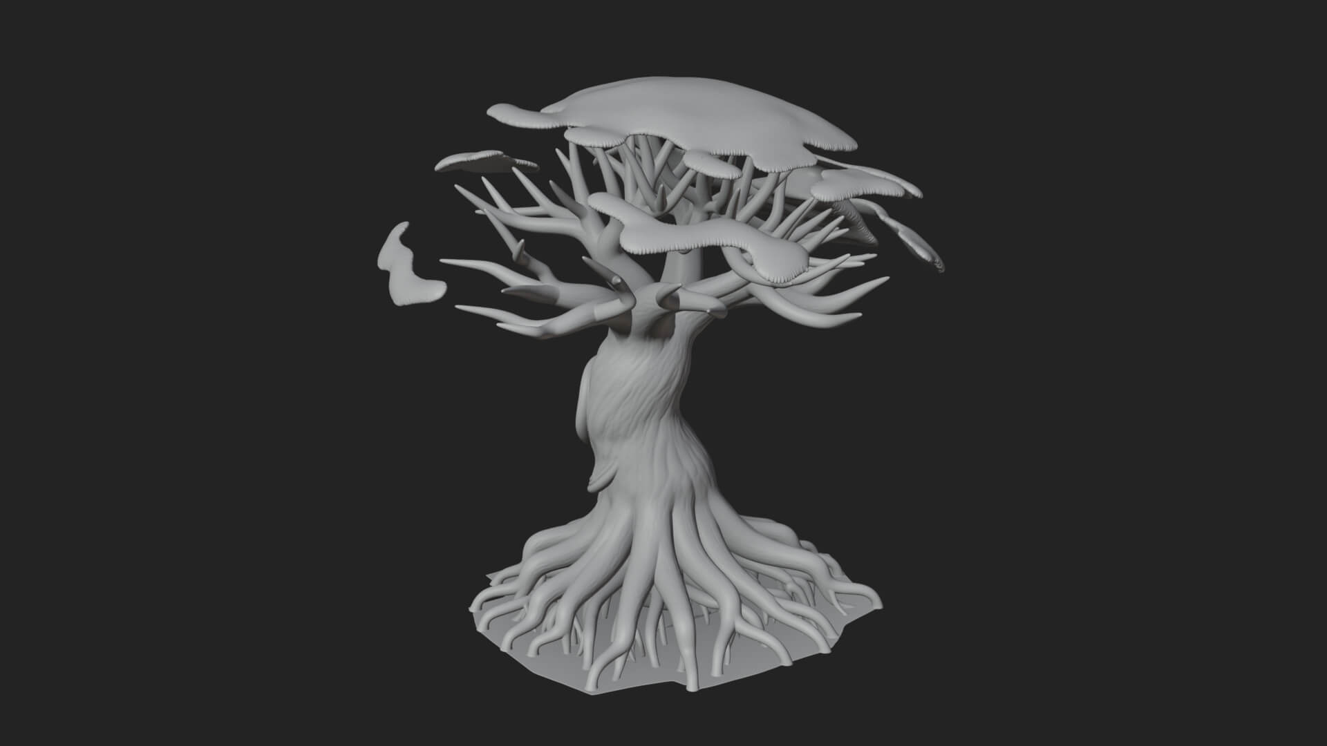 Twisted Root Canopy Tree Model Design 1 3D Print Model 3D Model