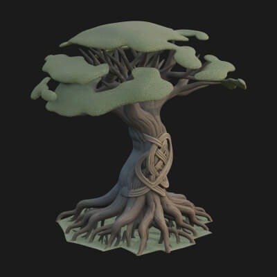 Twisted Root Canopy Tree Model Design 1 3D Print Model