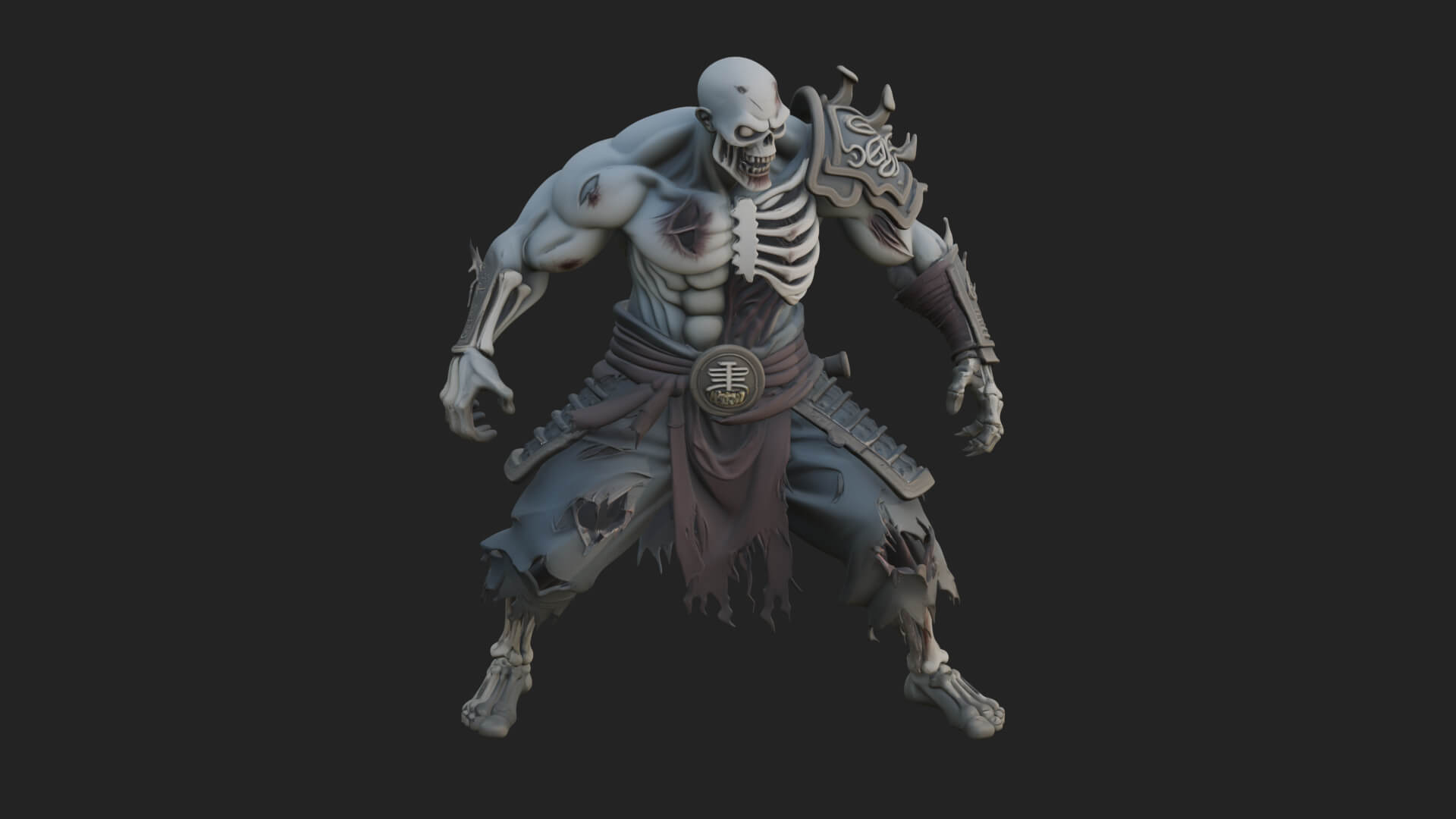 Undead Ghoul Statue Design 1 3D Print Model 3D Model