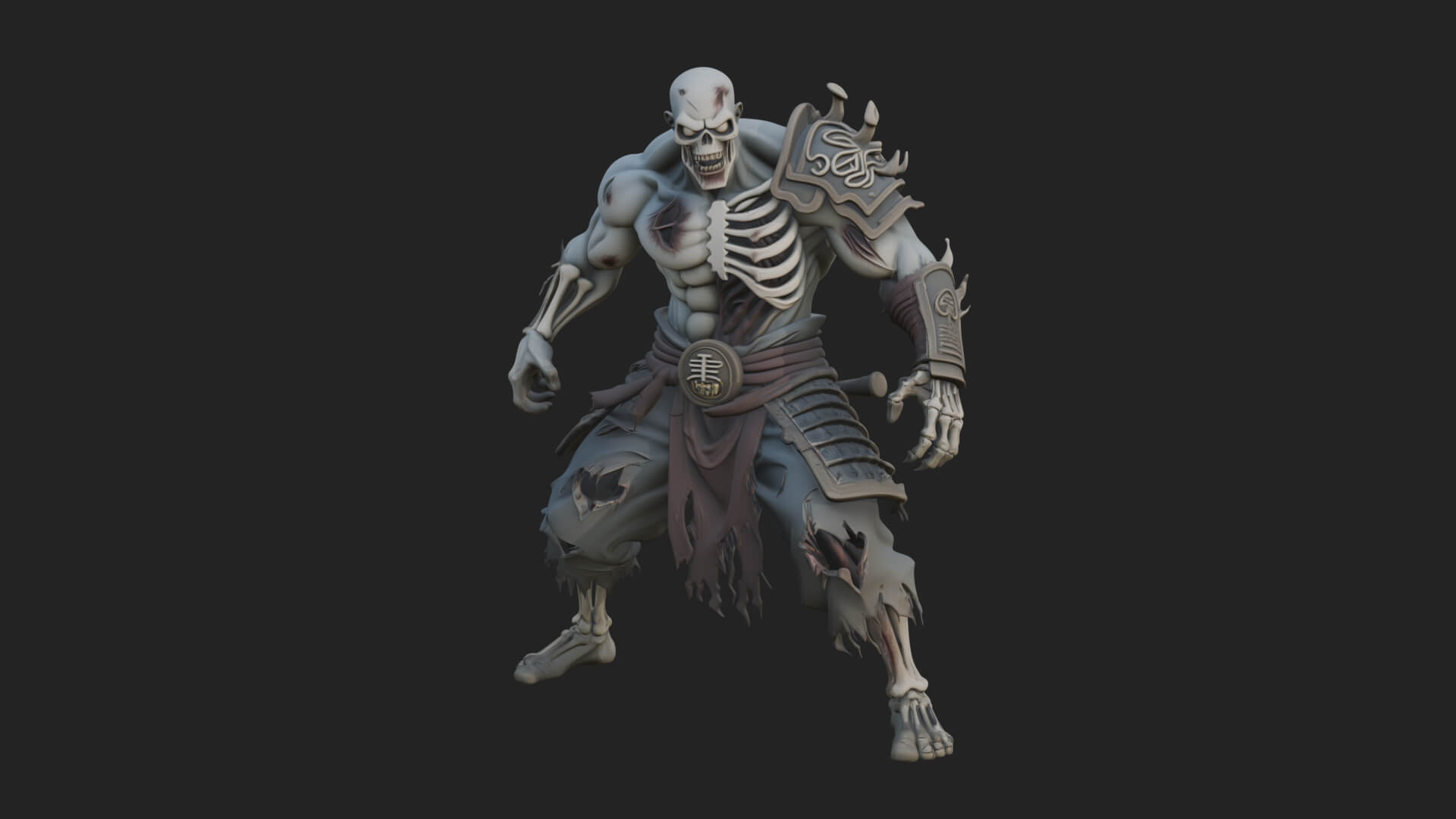 Undead Ghoul Statue Design 1 3D Print Model 3D Model