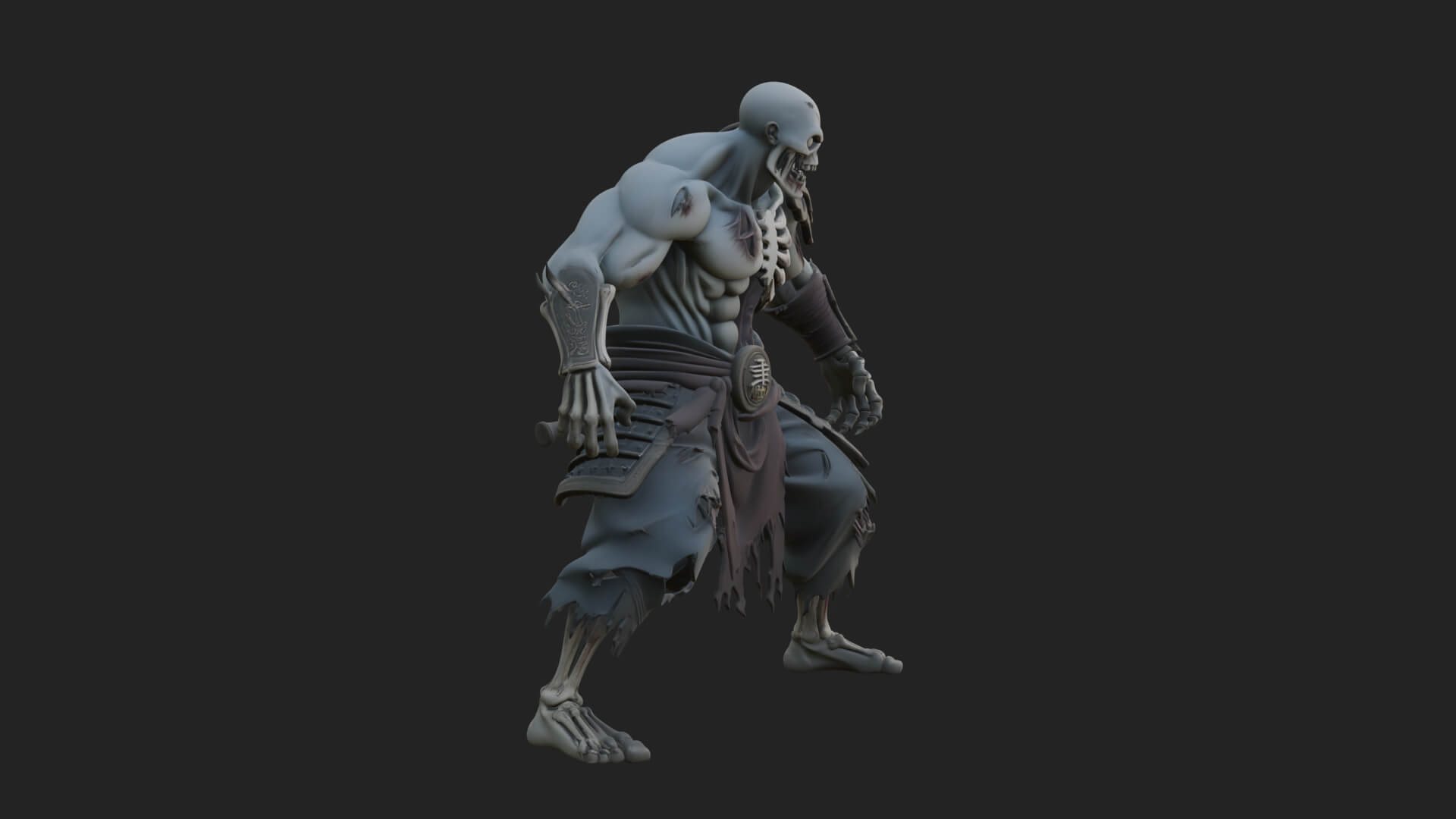 Undead Ghoul Statue Design 1 3D Print Model 3D Model
