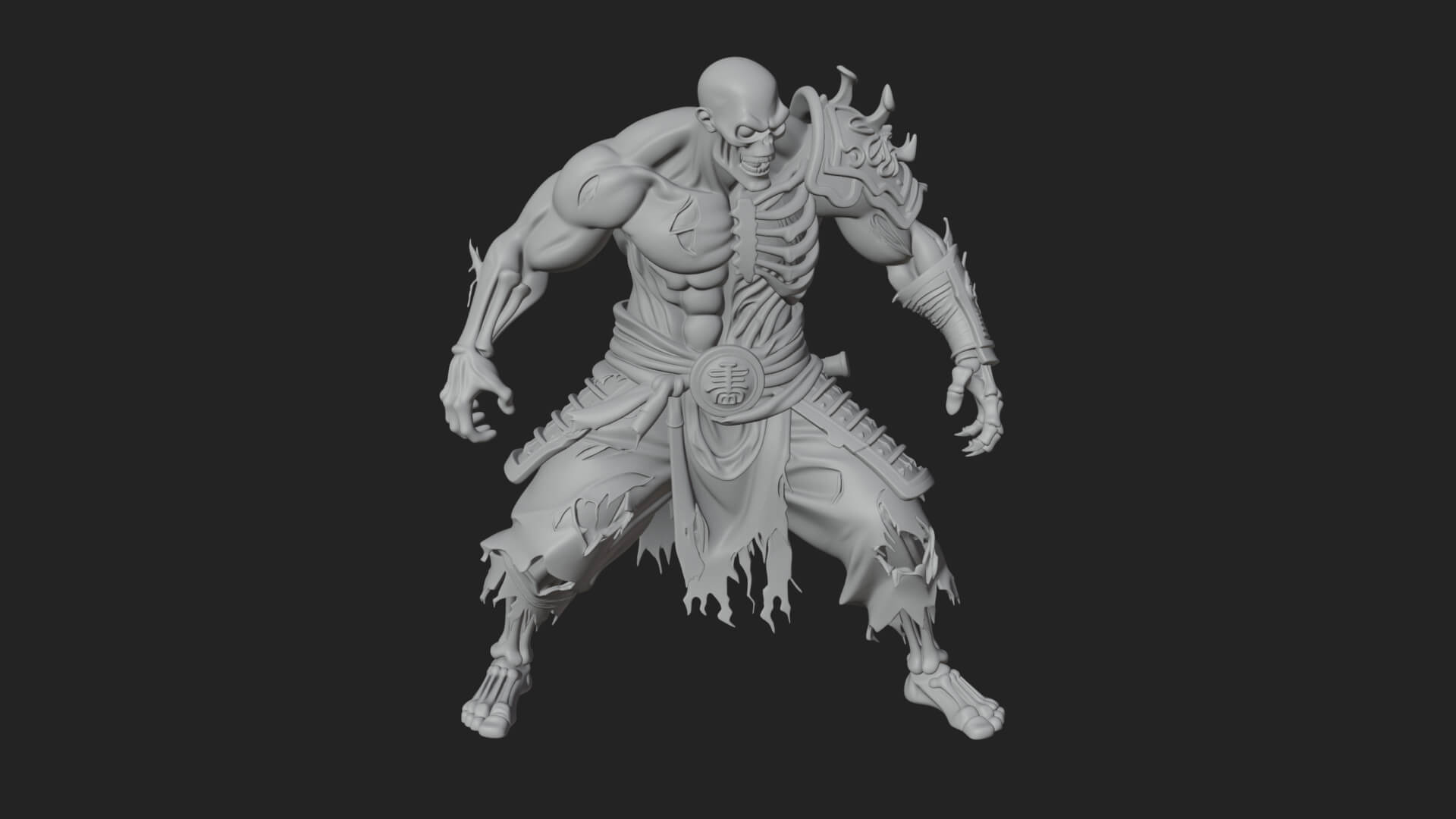 Undead Ghoul Statue Design 1 3D Print Model 3D Model