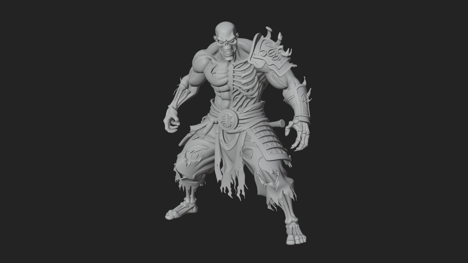 Undead Ghoul Statue Design 1 3D Print Model 3D Model