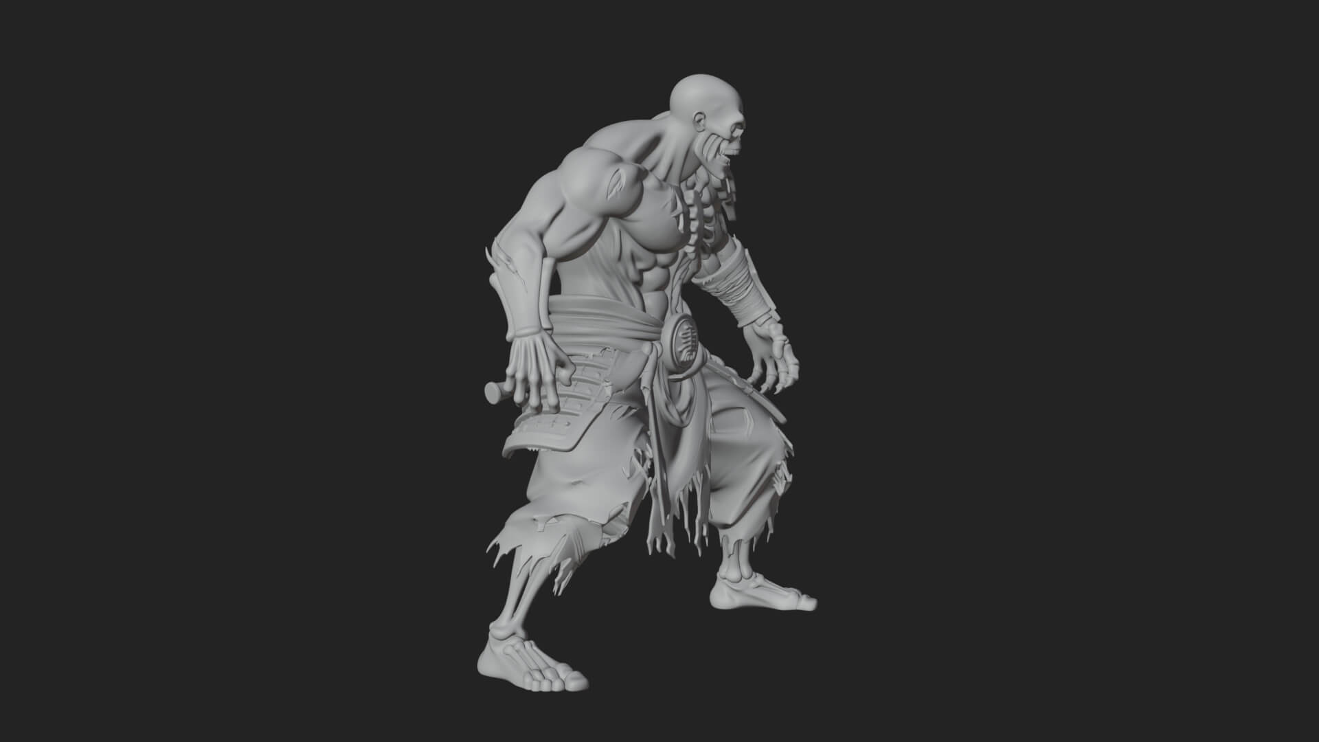 Undead Ghoul Statue Design 1 3D Print Model 3D Model