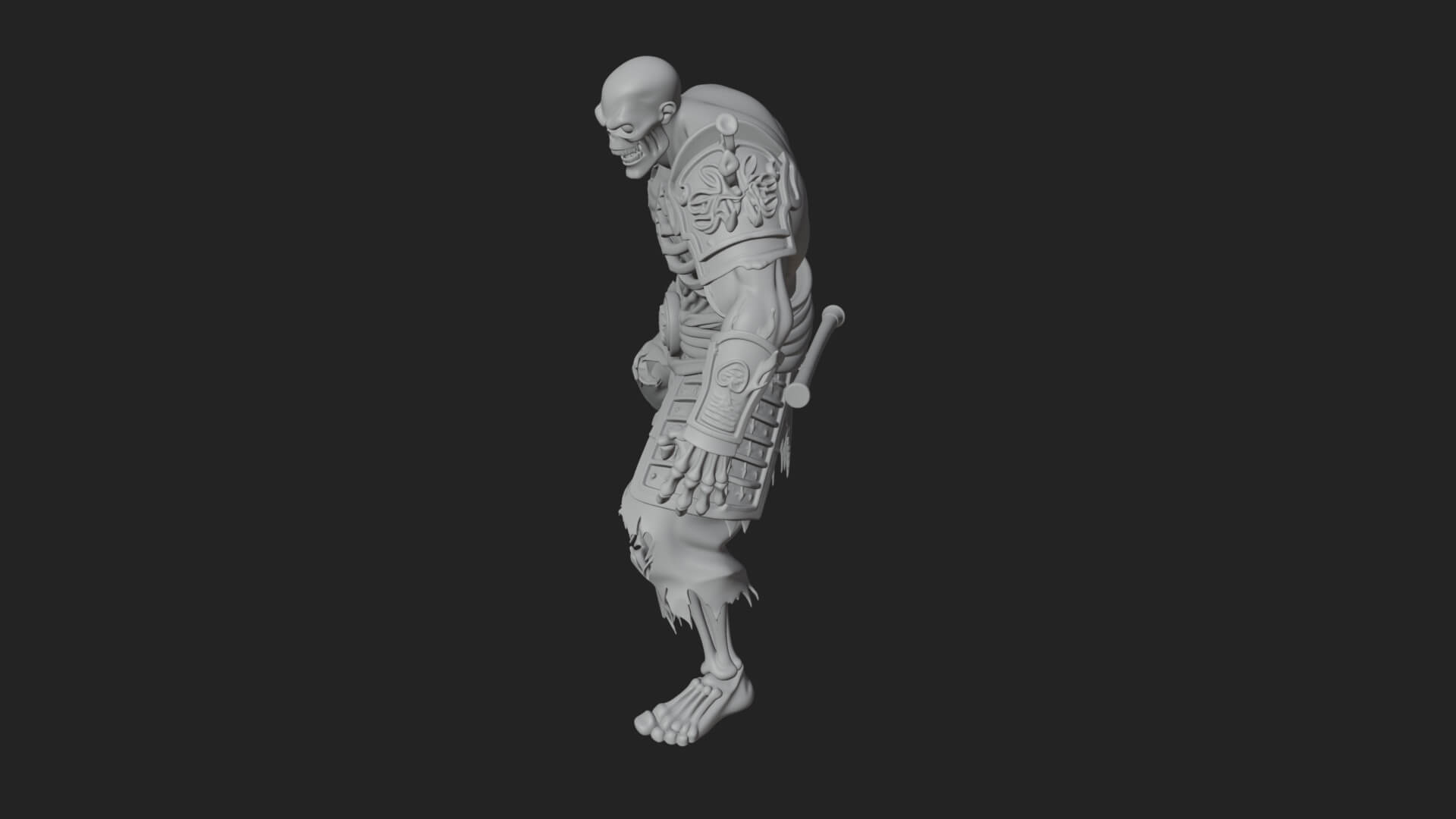 Undead Ghoul Statue Design 1 3D Print Model 3D Model