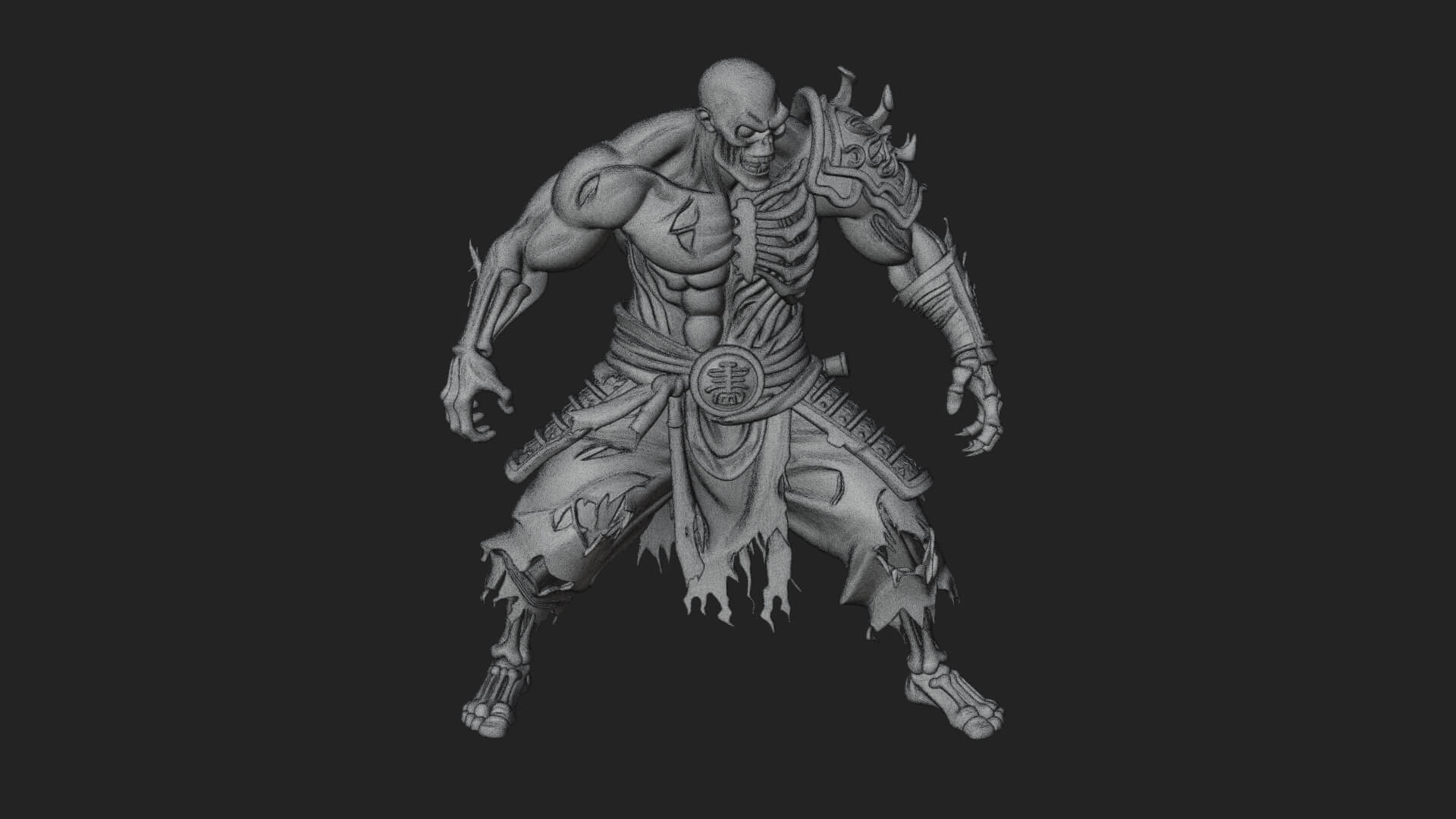 Undead Ghoul Statue Design 1 3D Print Model 3D Model
