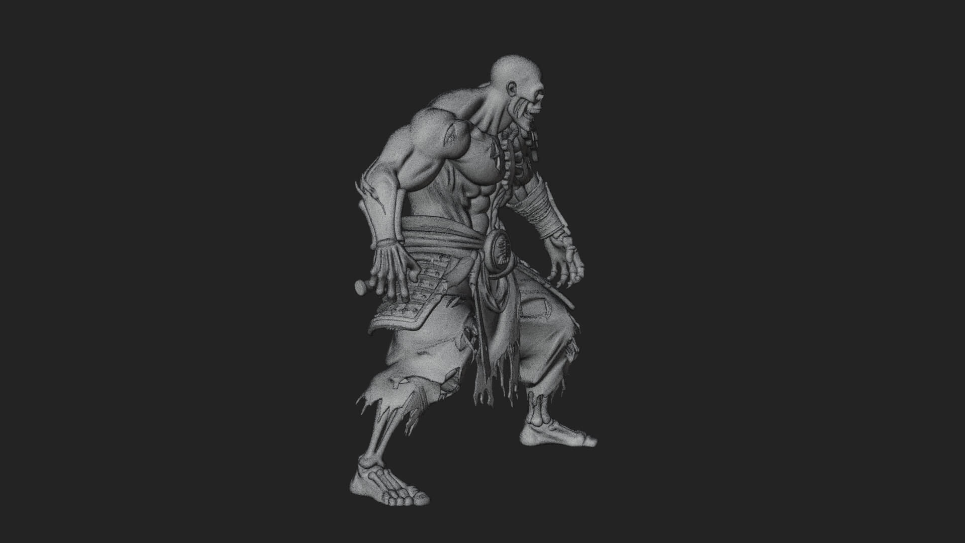 Undead Ghoul Statue Design 1 3D Print Model 3D Model