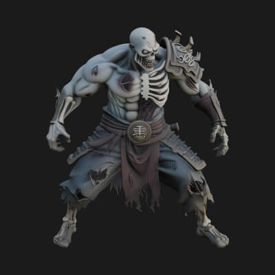 Undead Ghoul Statue Design 1 3D Print Model