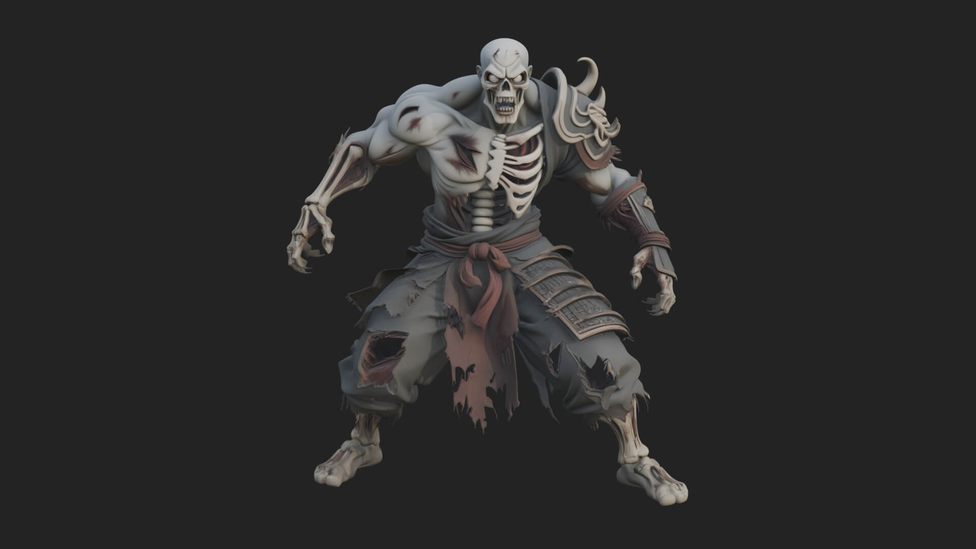 Undead Ghoul Statue Design 2 3D Print Model 3D Model