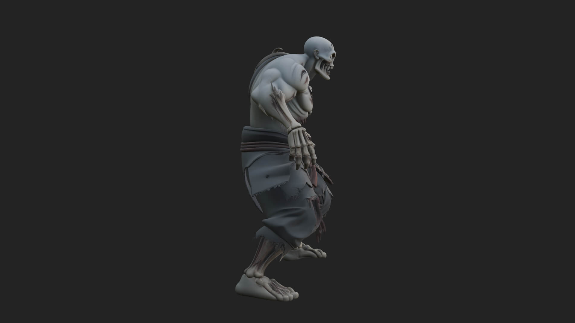Undead Ghoul Statue Design 2 3D Print Model 3D Model