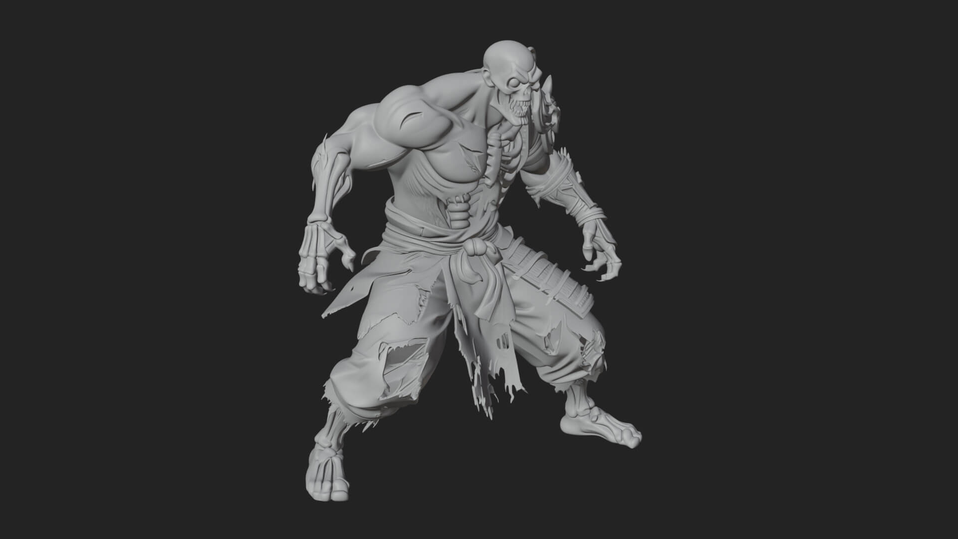 Undead Ghoul Statue Design 2 3D Print Model 3D Model
