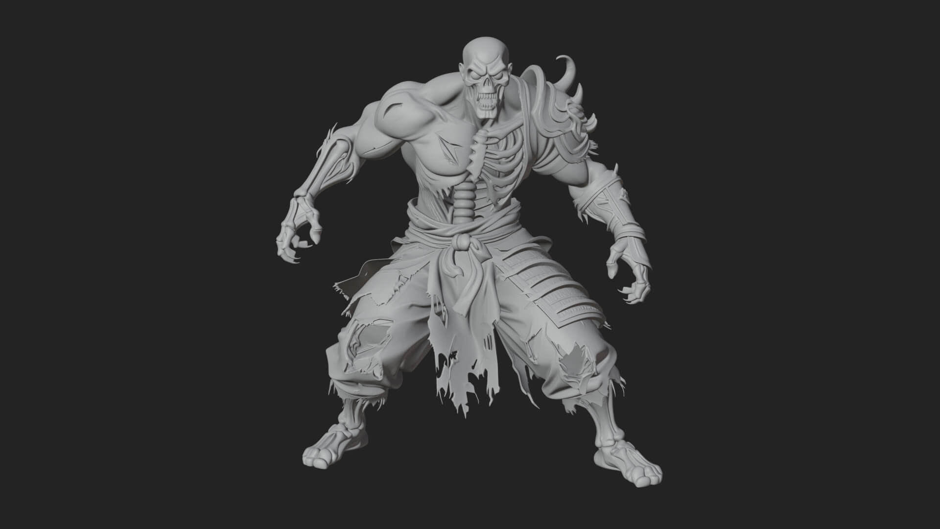 Undead Ghoul Statue Design 2 3D Print Model 3D Model