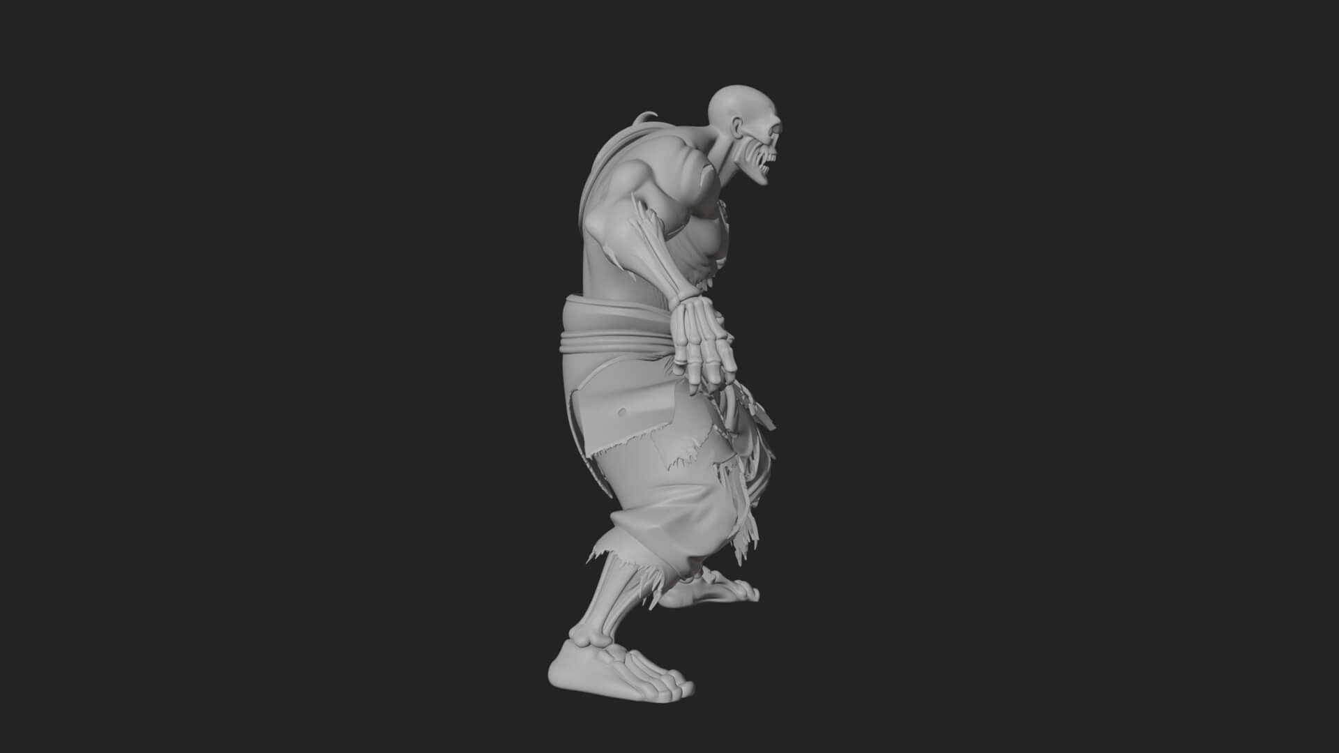 Undead Ghoul Statue Design 2 3D Print Model 3D Model